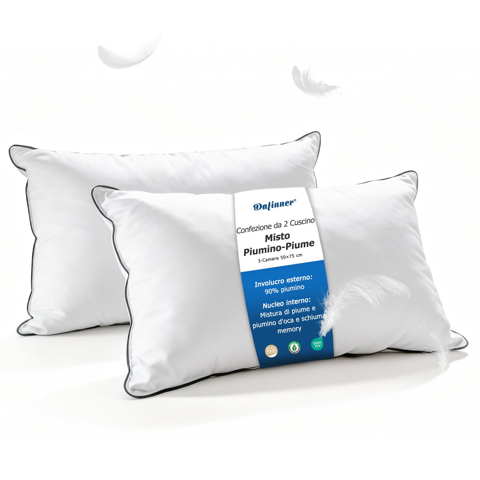 Dafinner Cuscino 50x75 cm Coppia 2 Pz