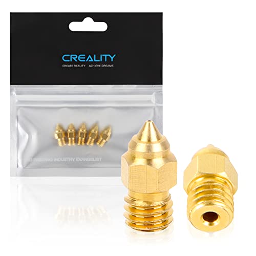 Creality Ufficiale Ugelli in ottone per stampante 3D MK8 0,4 mm 5 pezzi per Ender 3 S1 Ender-3 S1 Pro CR-6 SE CR-6 Max Sermoon V1 Pro Ender-2 Pro CR-200B CR-5 Pro H (CT-380) CR-10 Smart