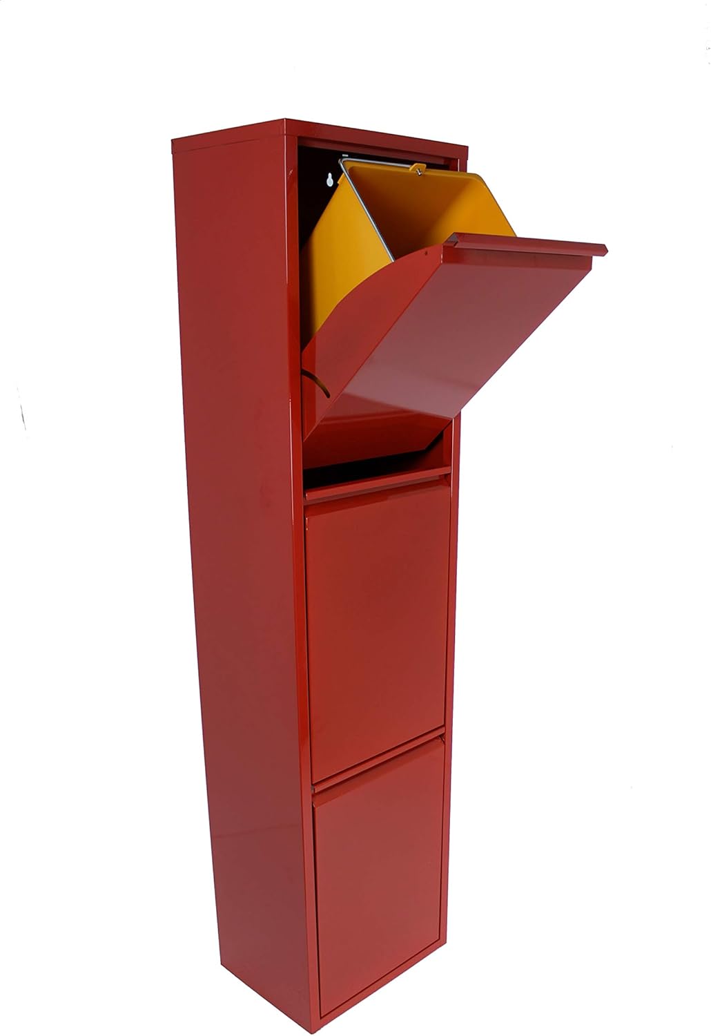 Drw Pattumiera Raccolta Differenziata in Metallo, Rosso - immagine 2