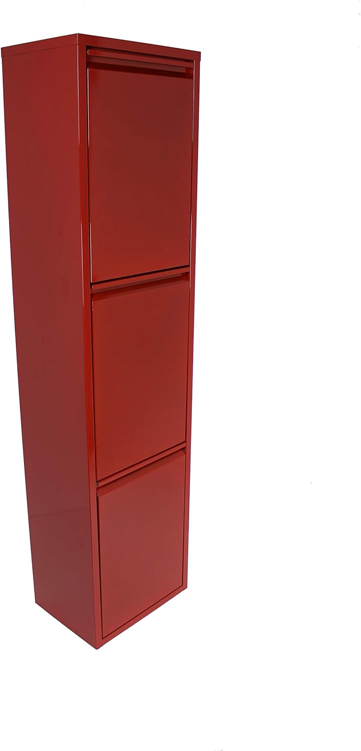 Drw Pattumiera Raccolta Differenziata in Metallo, Rosso - immagine 4
