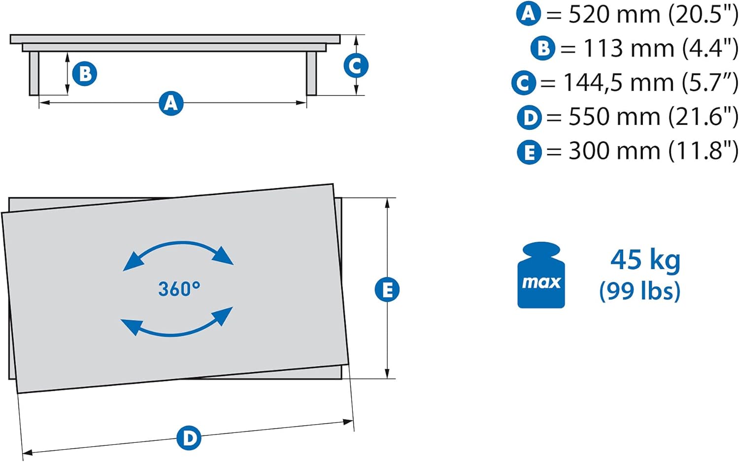 Meliconi SPACE SYSTEM TV DESK - Supporto Monitor Girevole - immagine 4