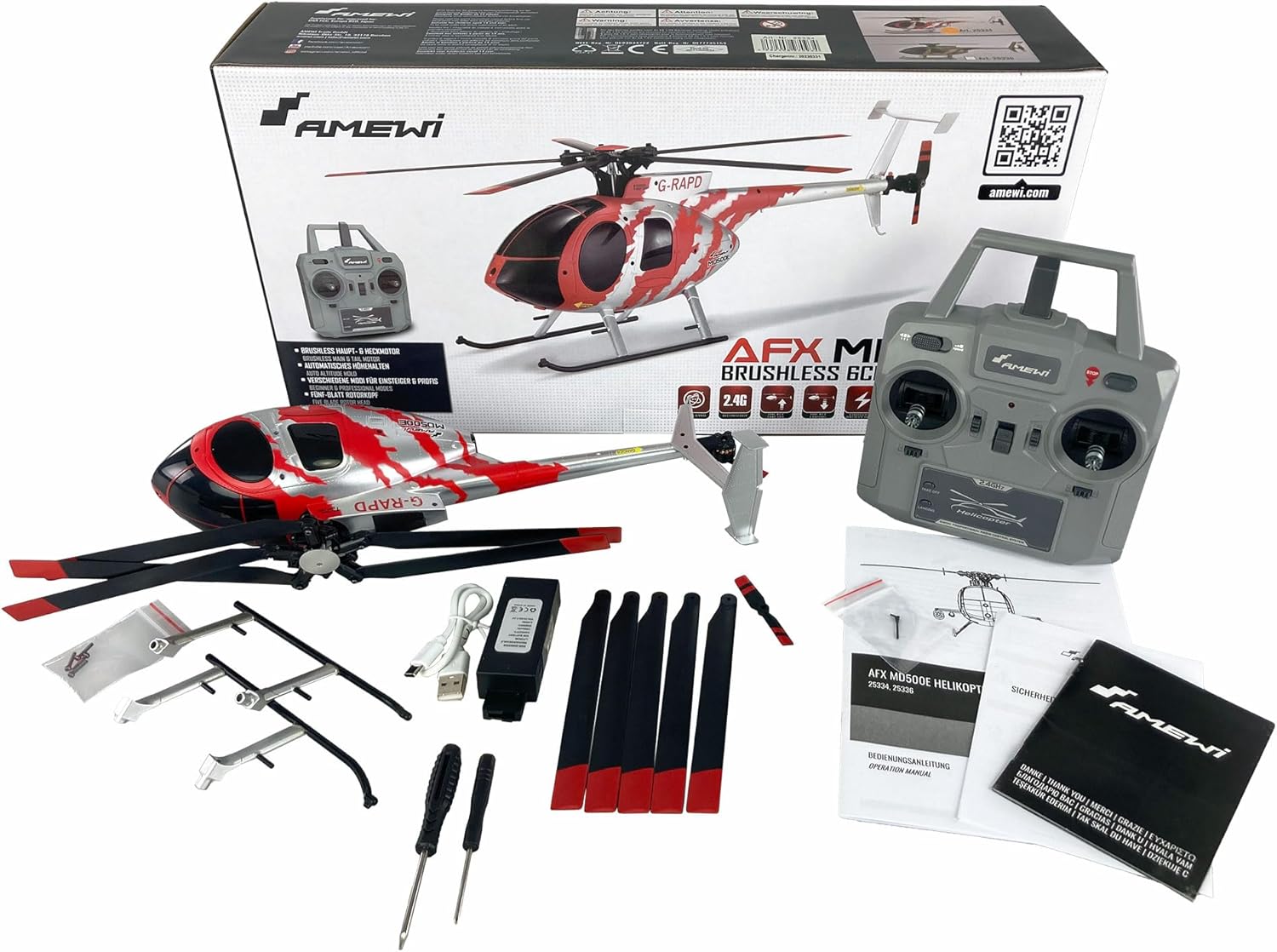 Amewi AFX MD500E Zivil - Elicottero RC 325mm RTF - immagine 2