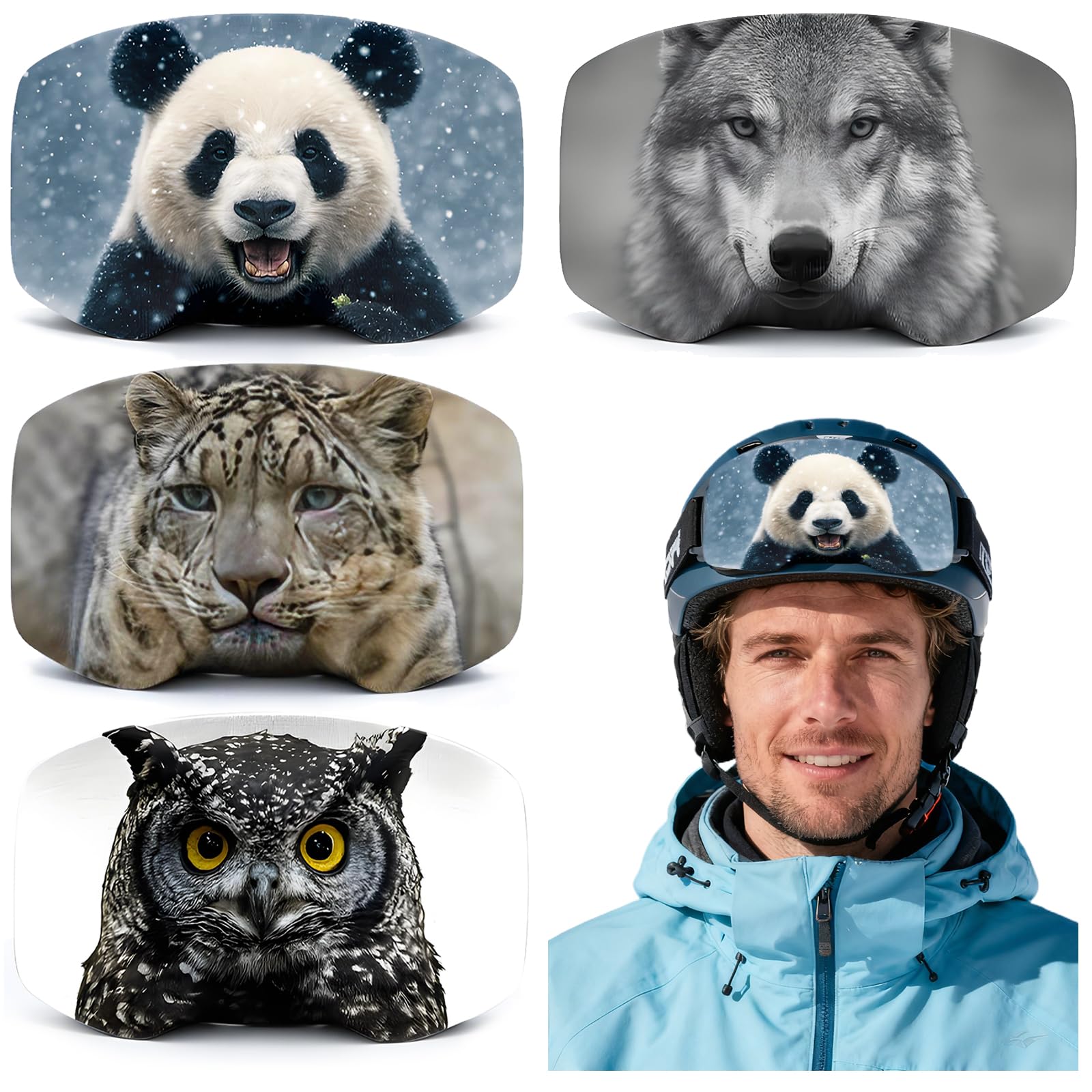 4 Pezzi Copertura per Occhiali da Sci e Snowboard, Protezione Occhiali da Sci, Protezione da Graffi, Copri Occhiali da Sci per Uomo Donne, Portabilità Copri Maschere da Sci per Viaggio, Après-Ski