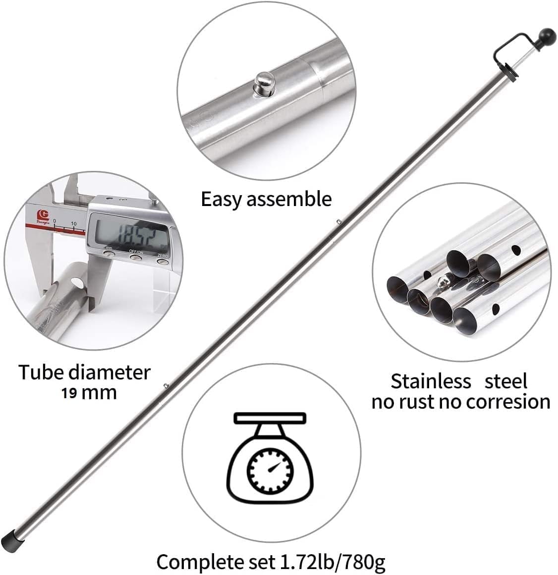 SAN LIKE Pali da Tenda da Campeggio Regolabili (Set 2) - immagine 2