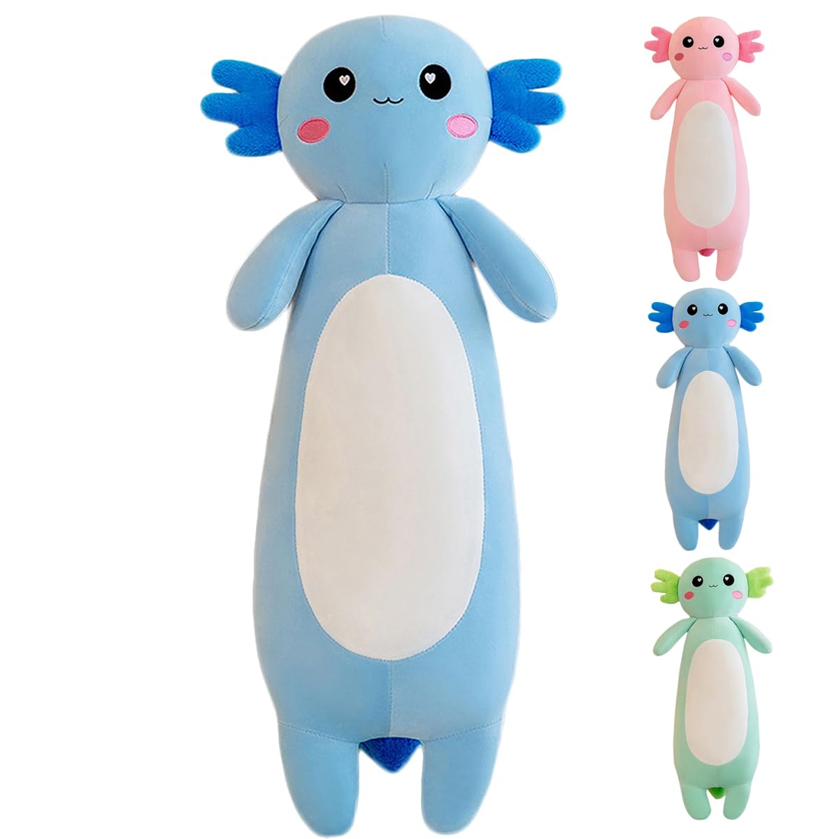 Kekeso Lungo Axolotl Cuscino di Peluche, Blu 100cm
