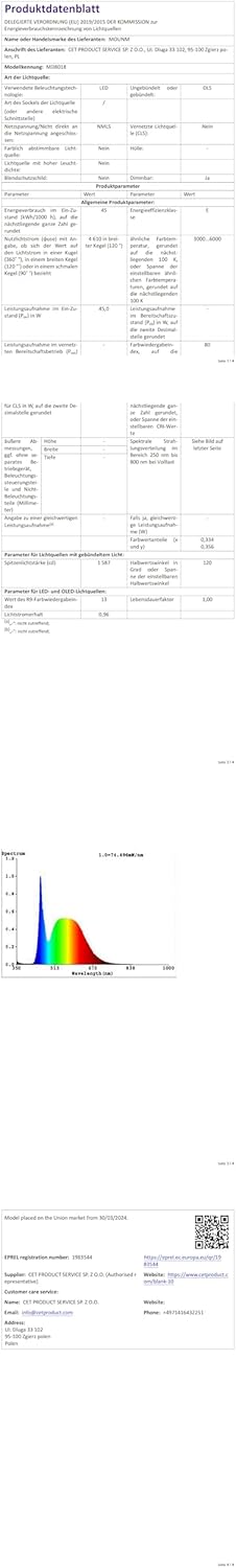 Mounm Plafoniera LED Dimmerabile 45W 4500lm - immagine 10