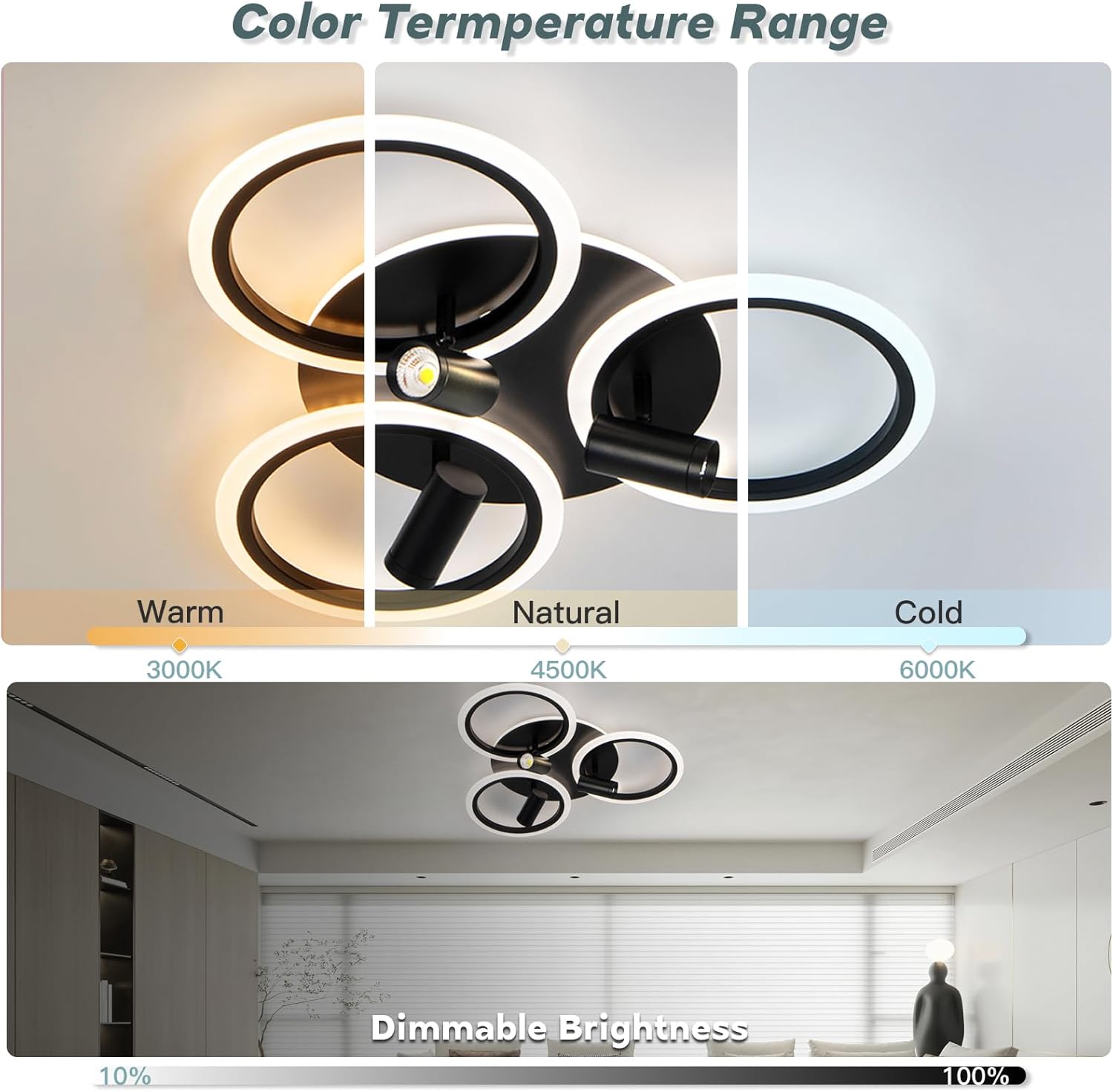 Mounm Plafoniera LED Dimmerabile 45W 4500lm - immagine 2