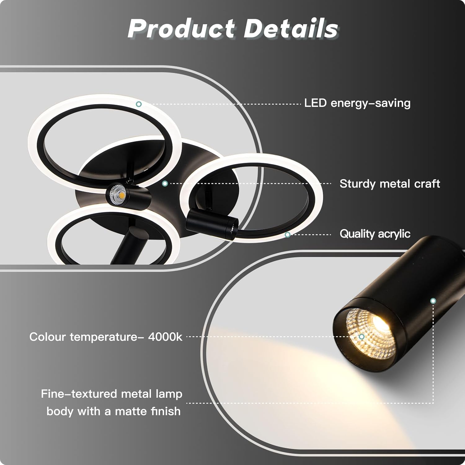 Mounm Plafoniera LED Dimmerabile 45W 4500lm - immagine 3