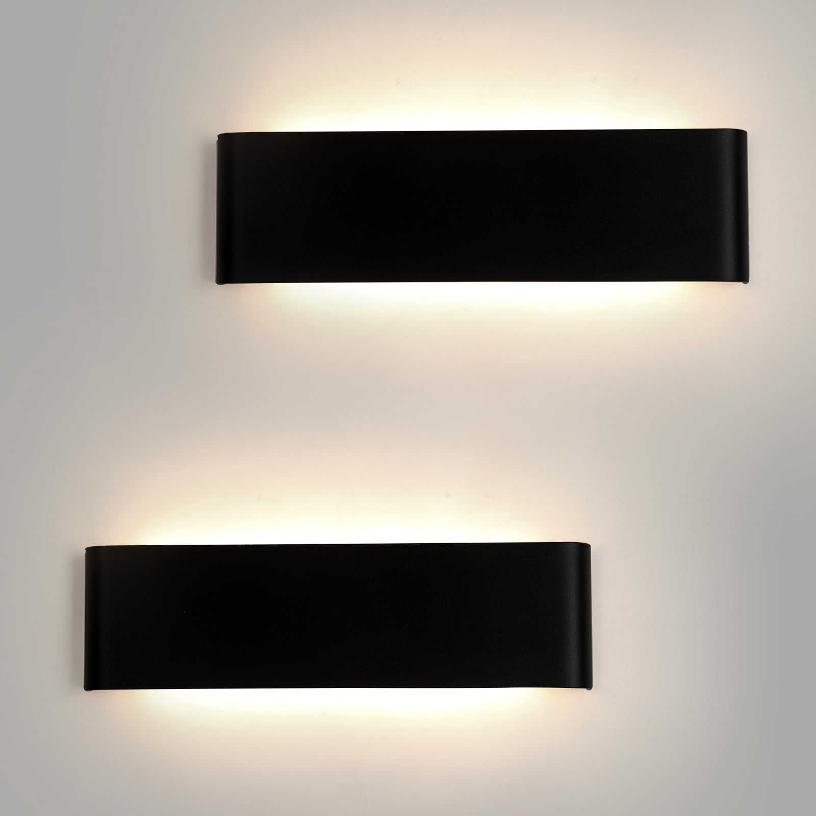Fupe Applique da Parete Interno LED 18W 4500K - 2 Pezzi Neri