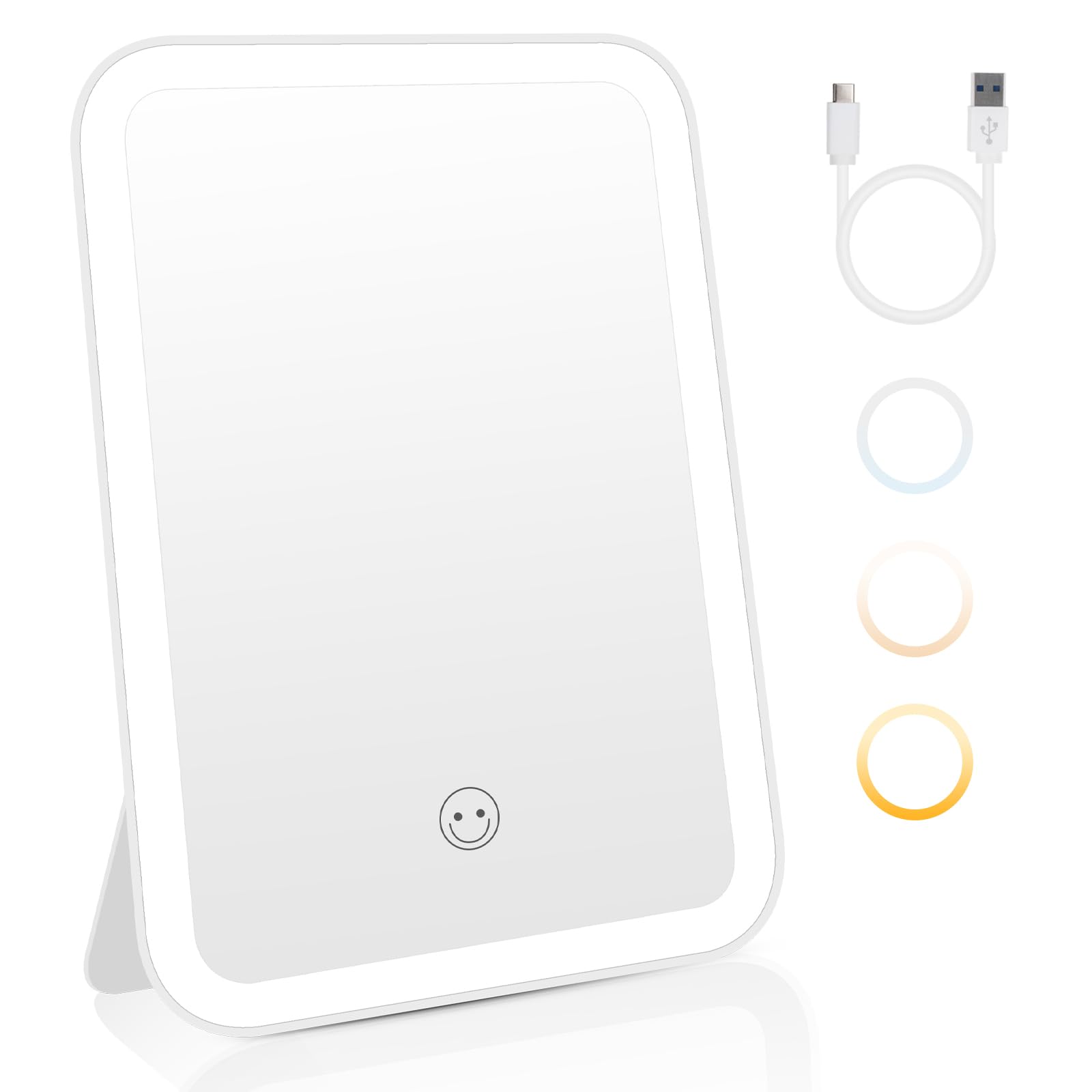 Cnmtcco Specchio Trucco con Luci, Ricaricabile