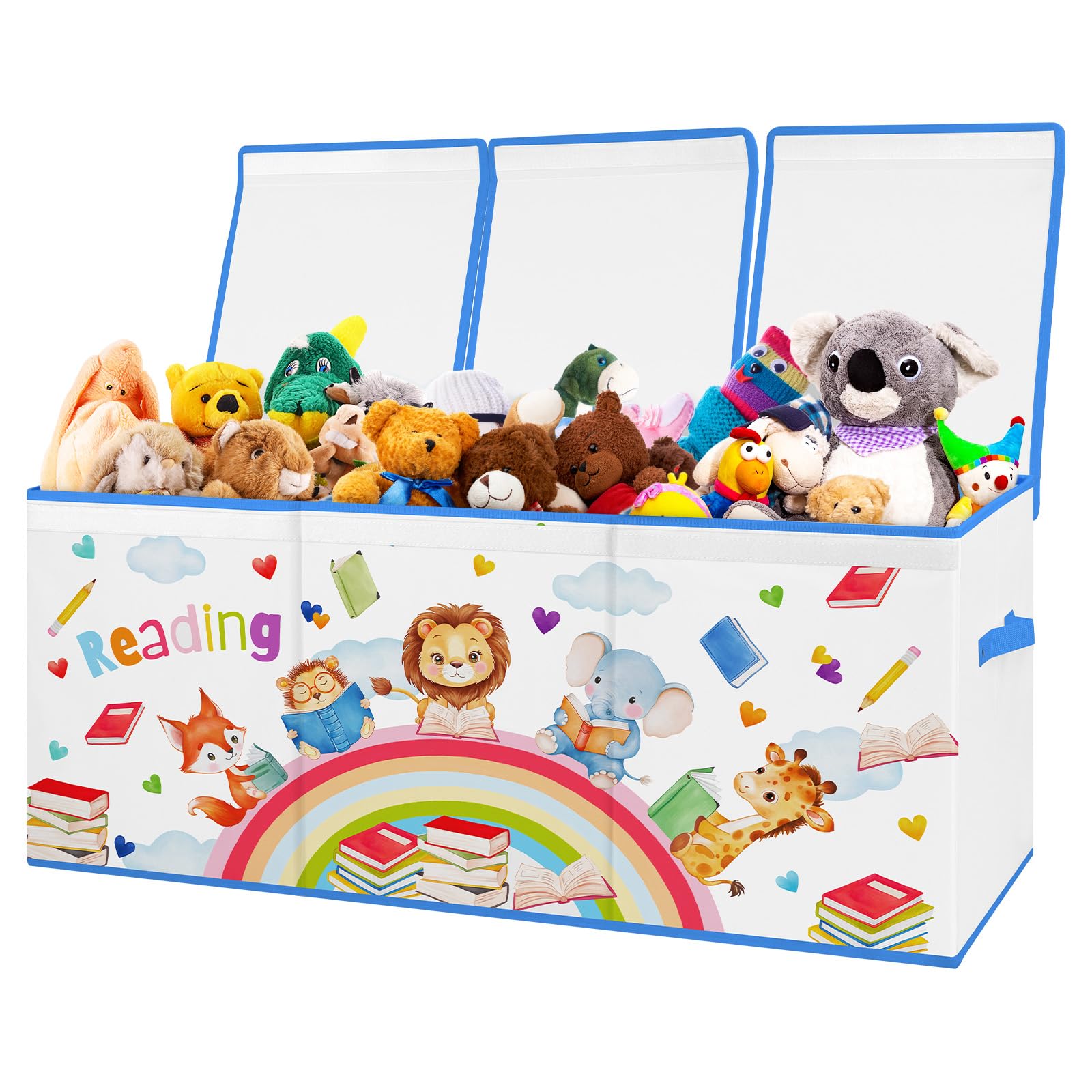 Contenitore Giochi Bambini Extra Large con Coperchio, 96x32x40cm