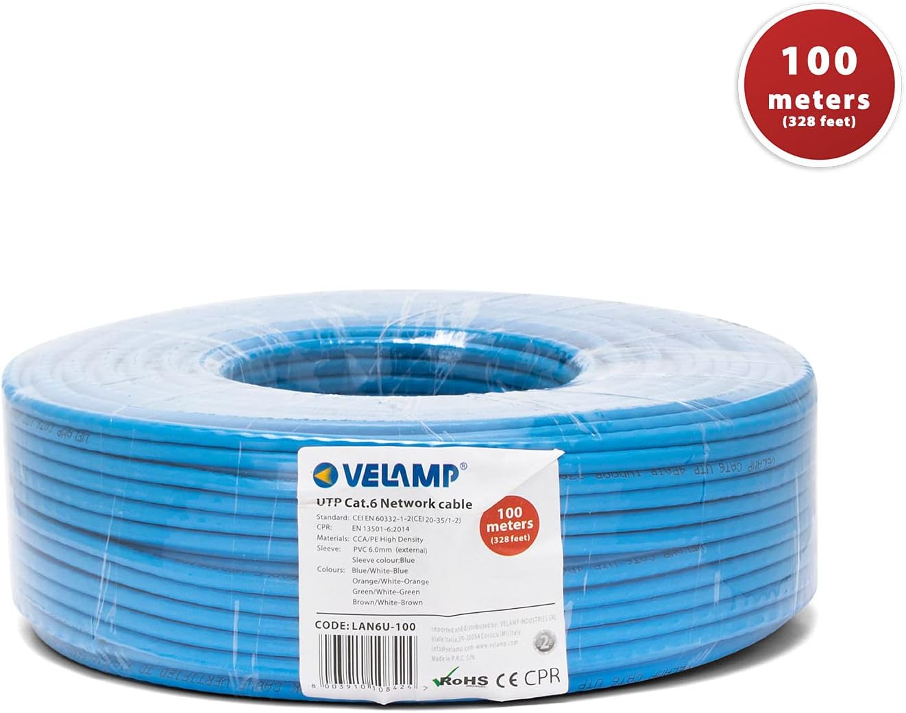 Velamp Cavo di Rete LAN Ethernet Cat 6 UTP 100 mt - immagine 2
