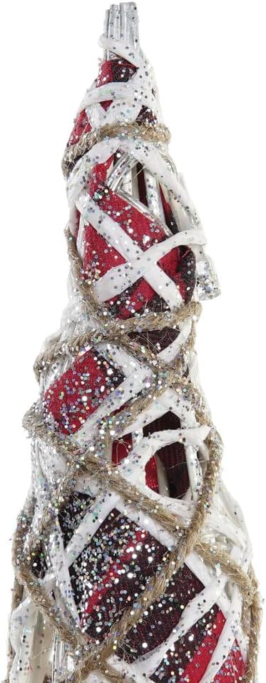 CONO SET 3 LED RATAN 20X20X80 3AA NEVADO NATURAL - immagine 3