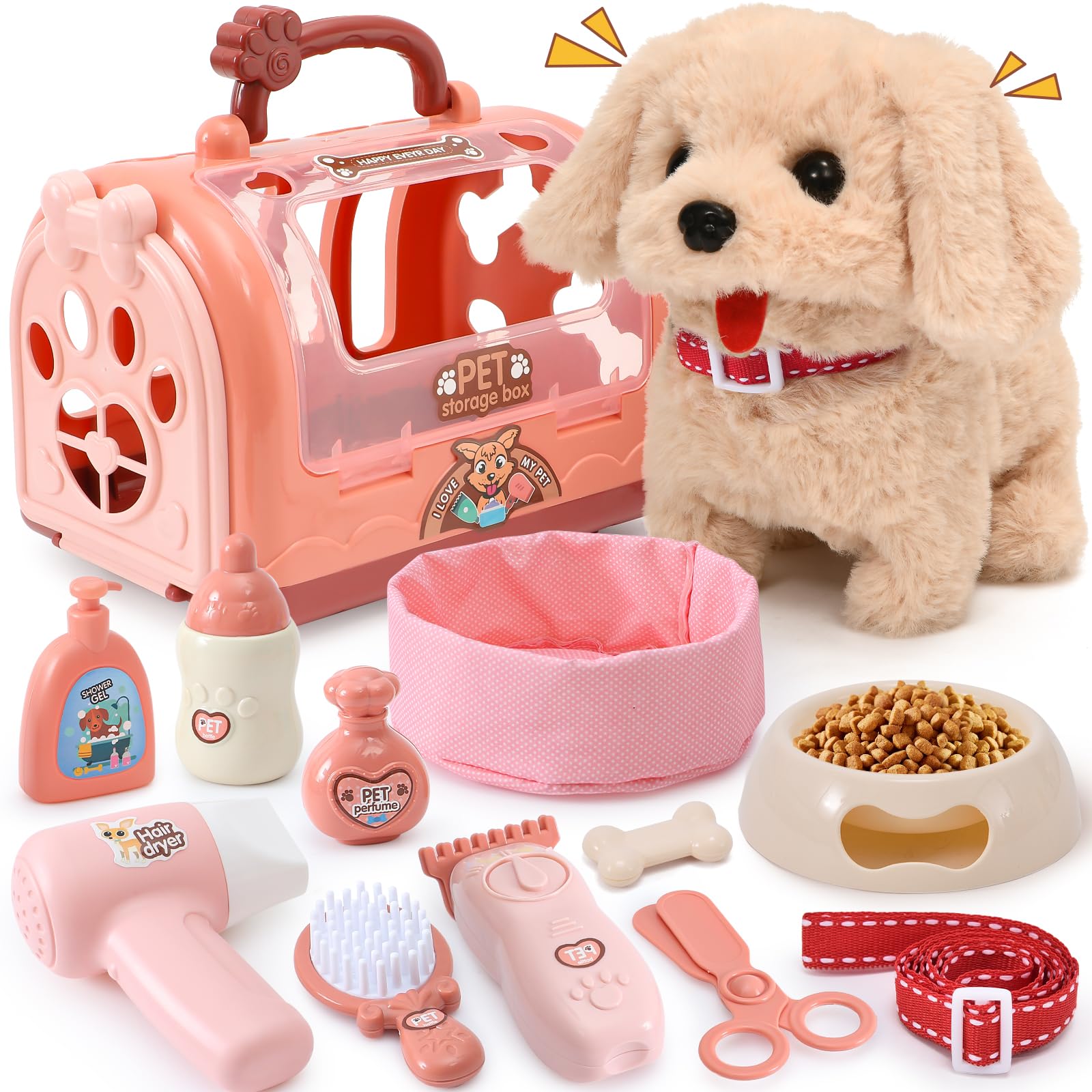 G.C Elettronico - Cane Giocattolo Interattivo con Gabbia