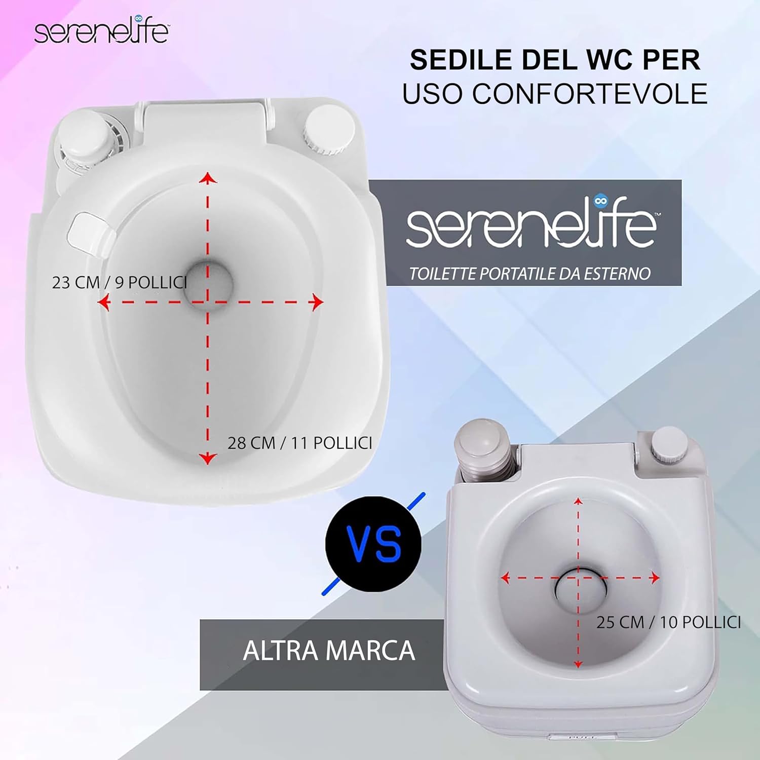 Serenelife WC Toilette Portatile per Esterni - immagine 2