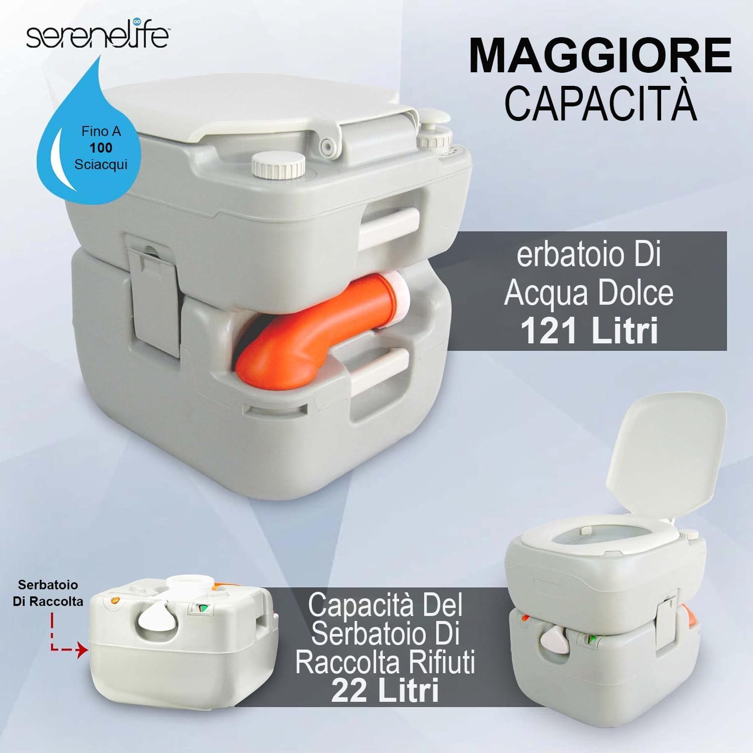 Serenelife WC Toilette Portatile per Esterni - immagine 3