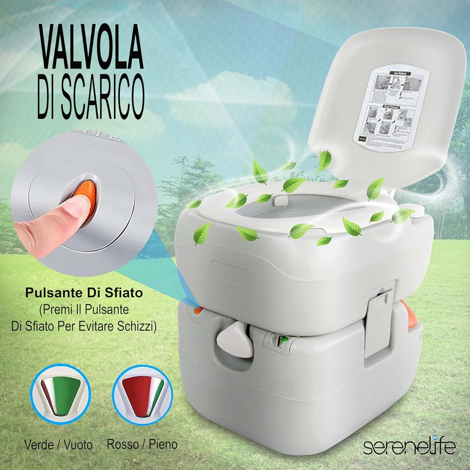 Serenelife WC Toilette Portatile per Esterni - immagine 4
