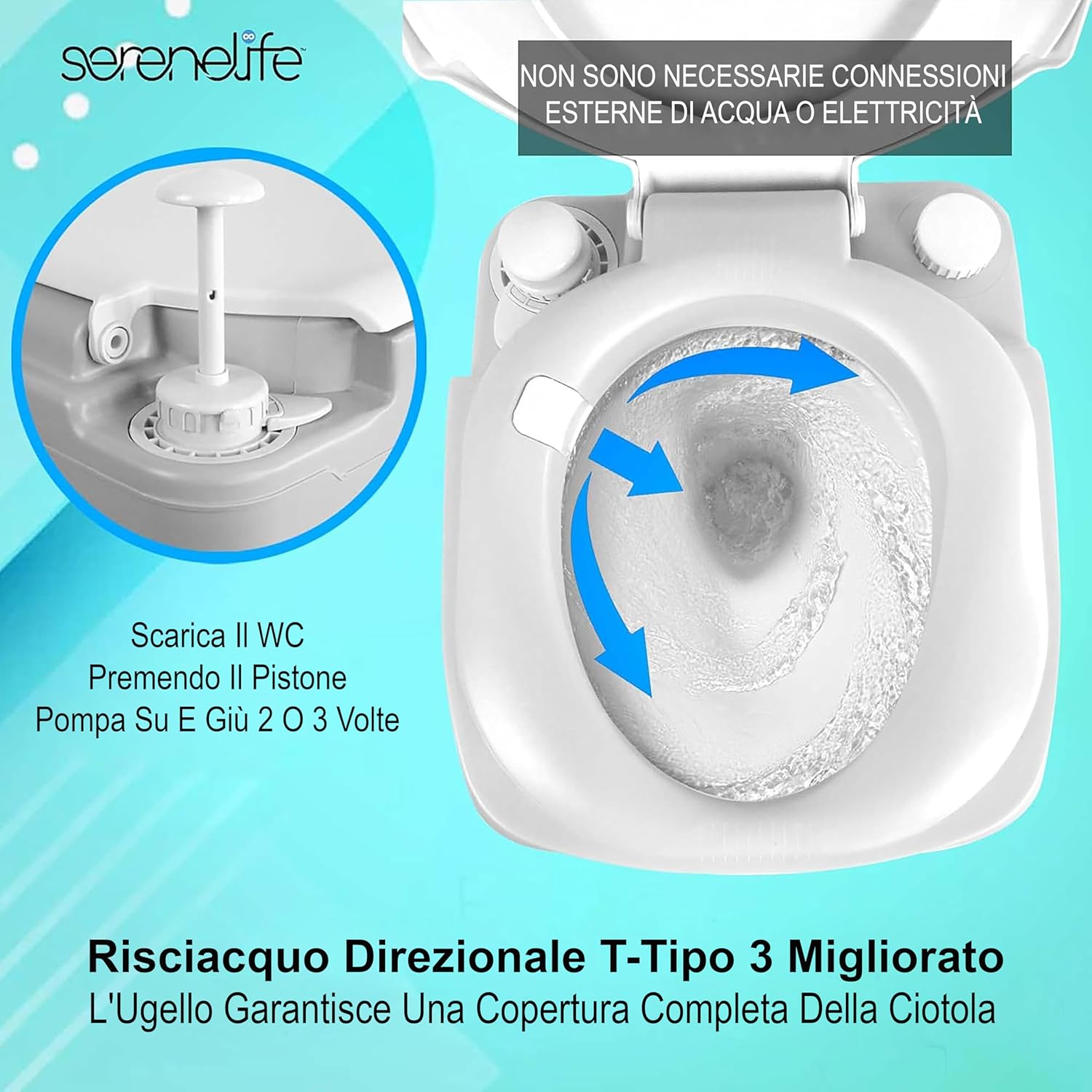 Serenelife WC Toilette Portatile per Esterni - immagine 5
