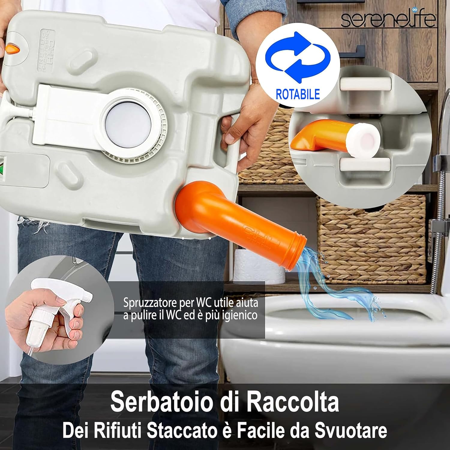 Serenelife WC Toilette Portatile per Esterni - immagine 6