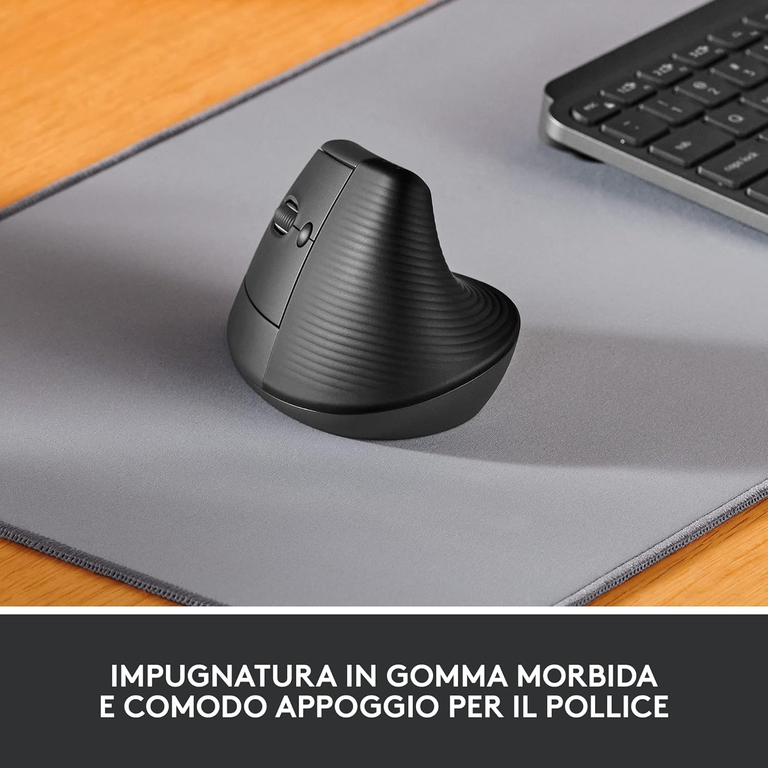 Logitech Lift Left - Mouse Ergonomico Verticale per Mancini, Grafite - immagine 3