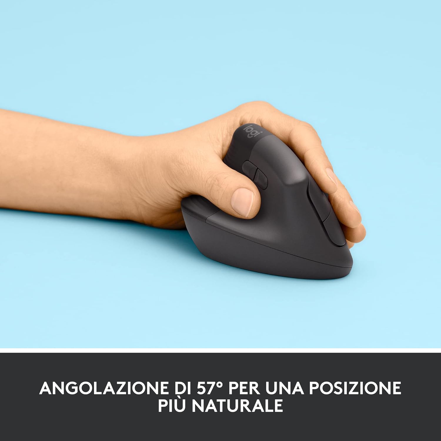 Logitech Lift Left - Mouse Ergonomico Verticale per Mancini, Grafite - immagine 4