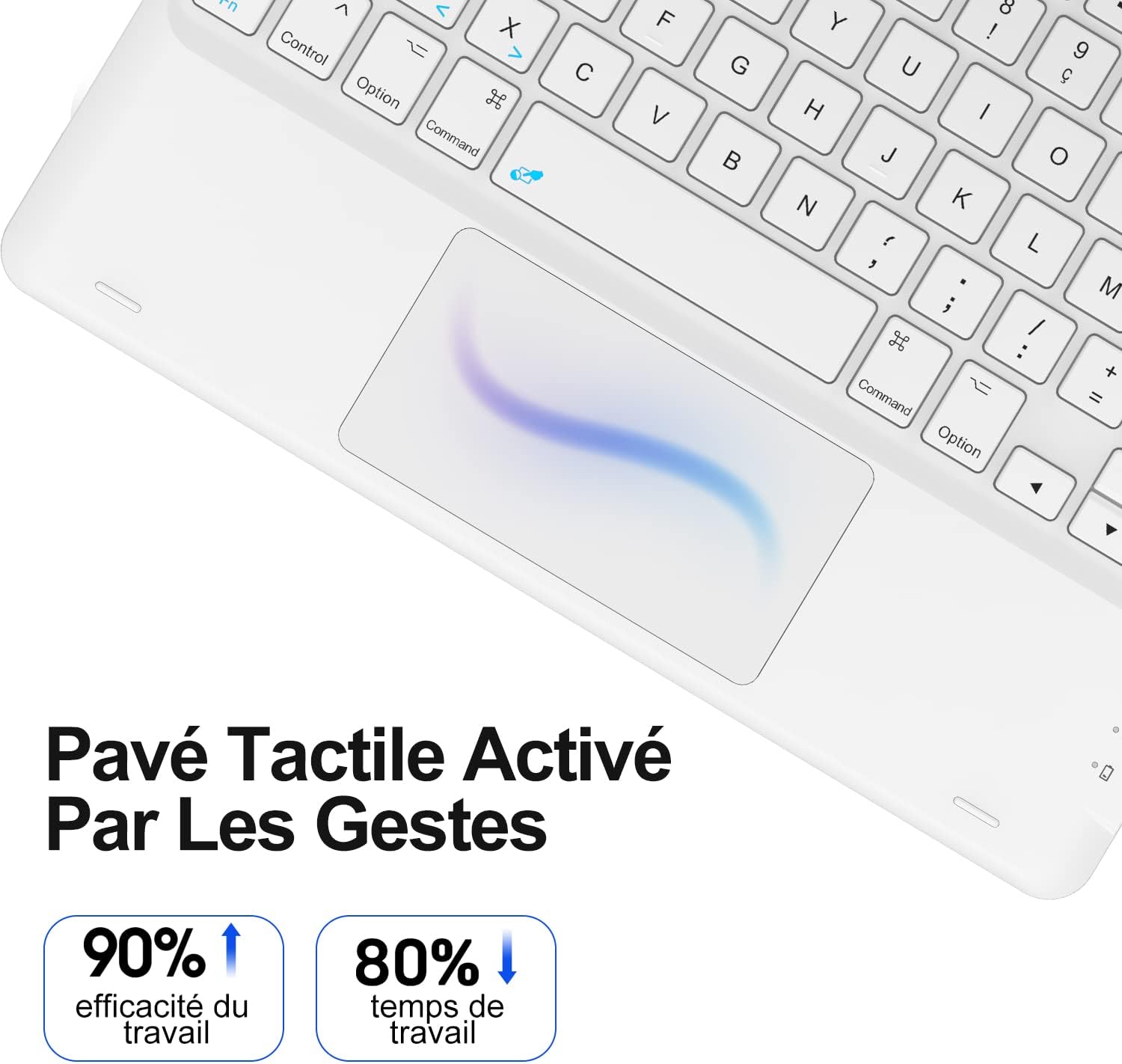 Earto 9eme Generation Tastiera Wireless Bluetooth, Blu - immagine 2