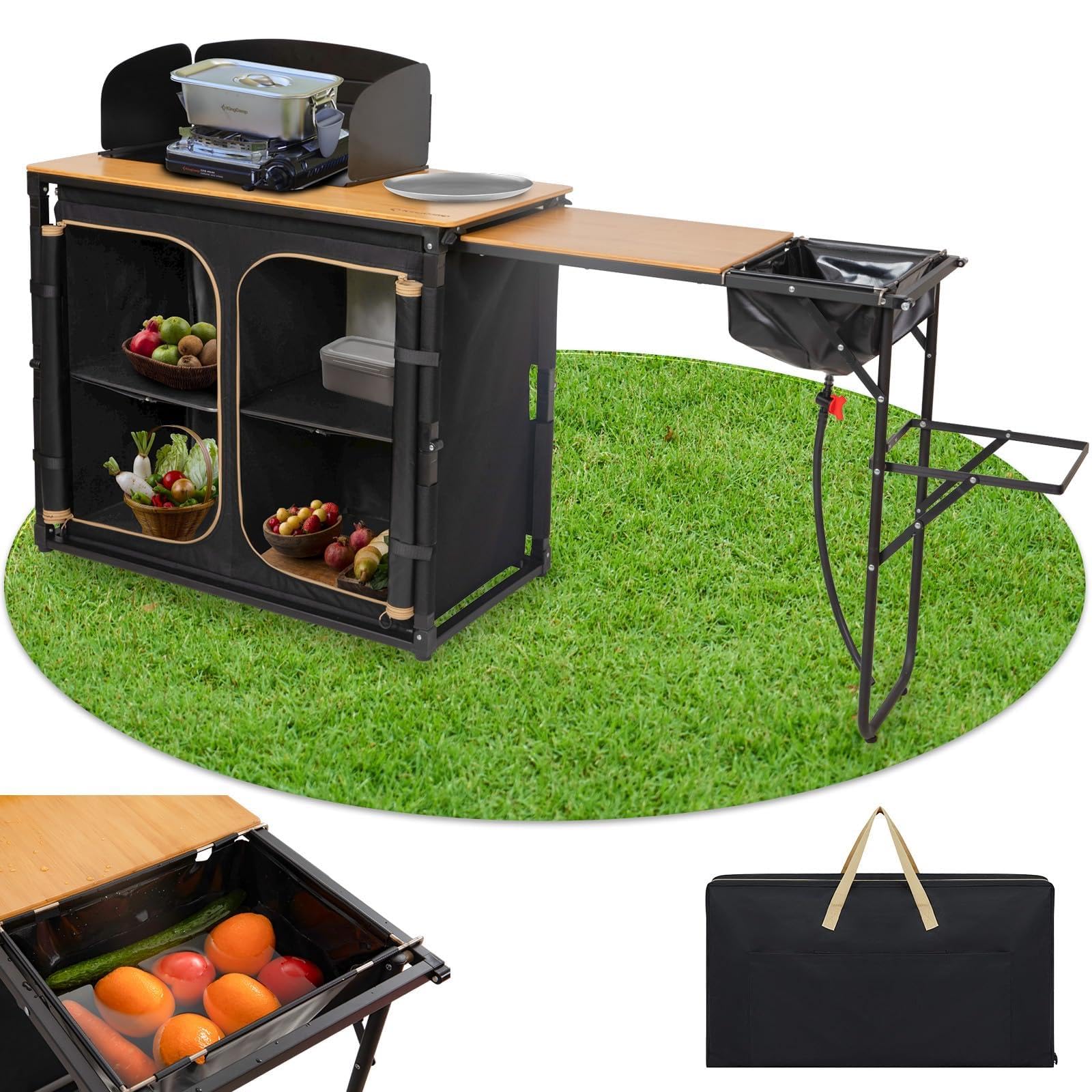 KingCamp Cucina Campeggio Pieghevole con Lavello