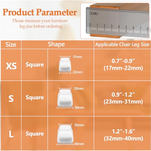 Feltrini per Sedie Quadrati in Silicone con Feltro 35 Pezzi - immagine 3