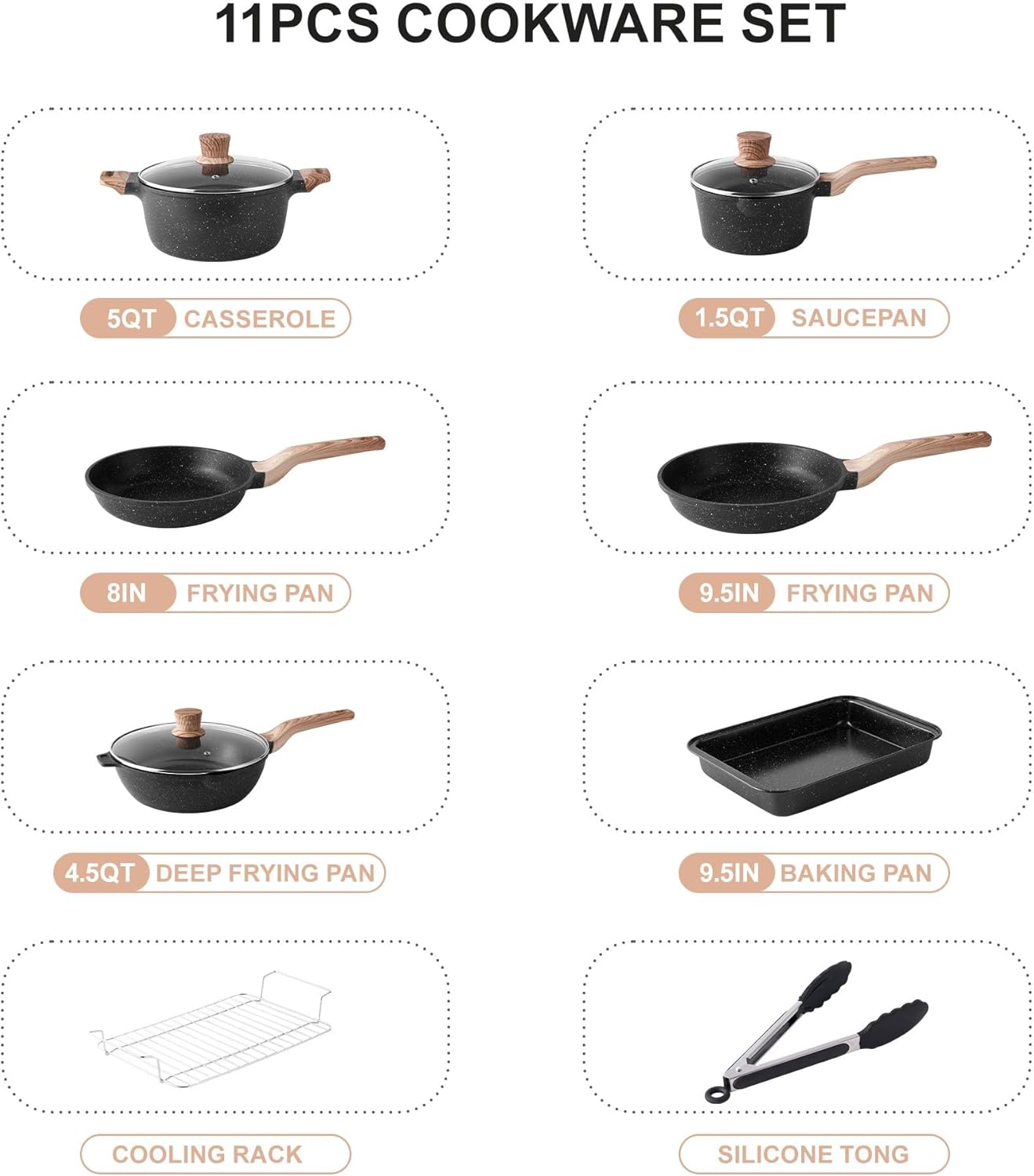 Riovarm Set di Pentole e Padelle Antiaderenti - immagine 2