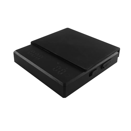 QUMOX Mini Bilancia Digitale per Caffè con Timer, Modalità Espresso & Filtro, Ricaricabile USB-C, Precisione 0,1g/1g, Tappetino in Silicone Resistente al Calore e Impermeabile – Nero