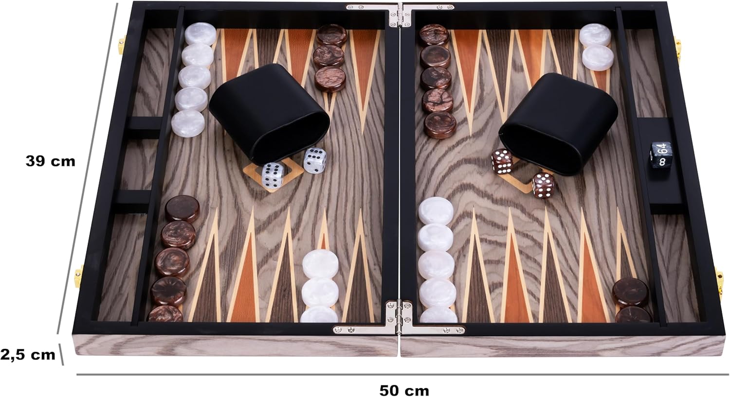 Engelhart Backgammon Deluxe 15 Pollici Grigio - immagine 6