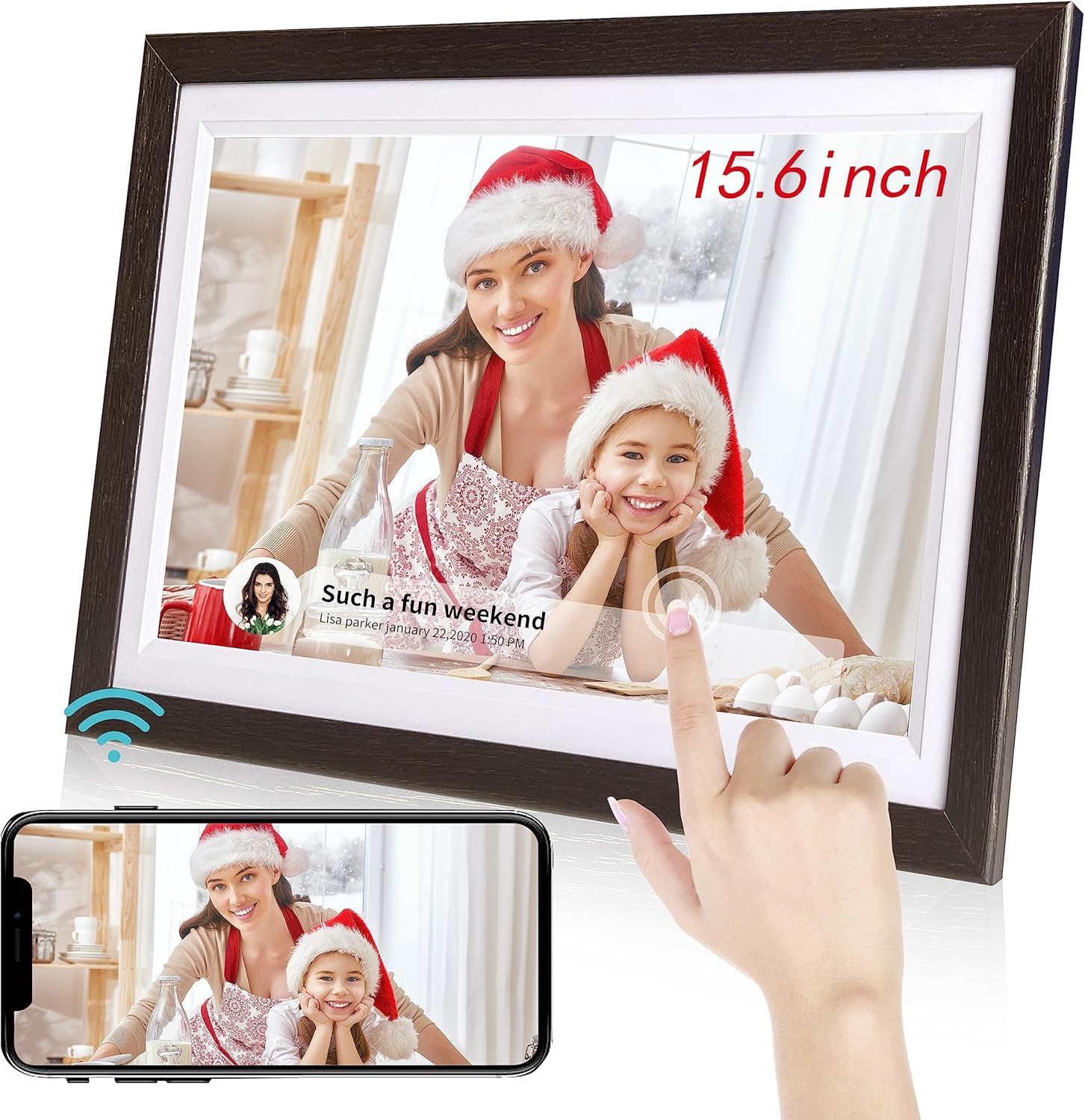 Tibuta Cornice Digitale WLAN 15,6" IPS Touch Screen - immagine 1
