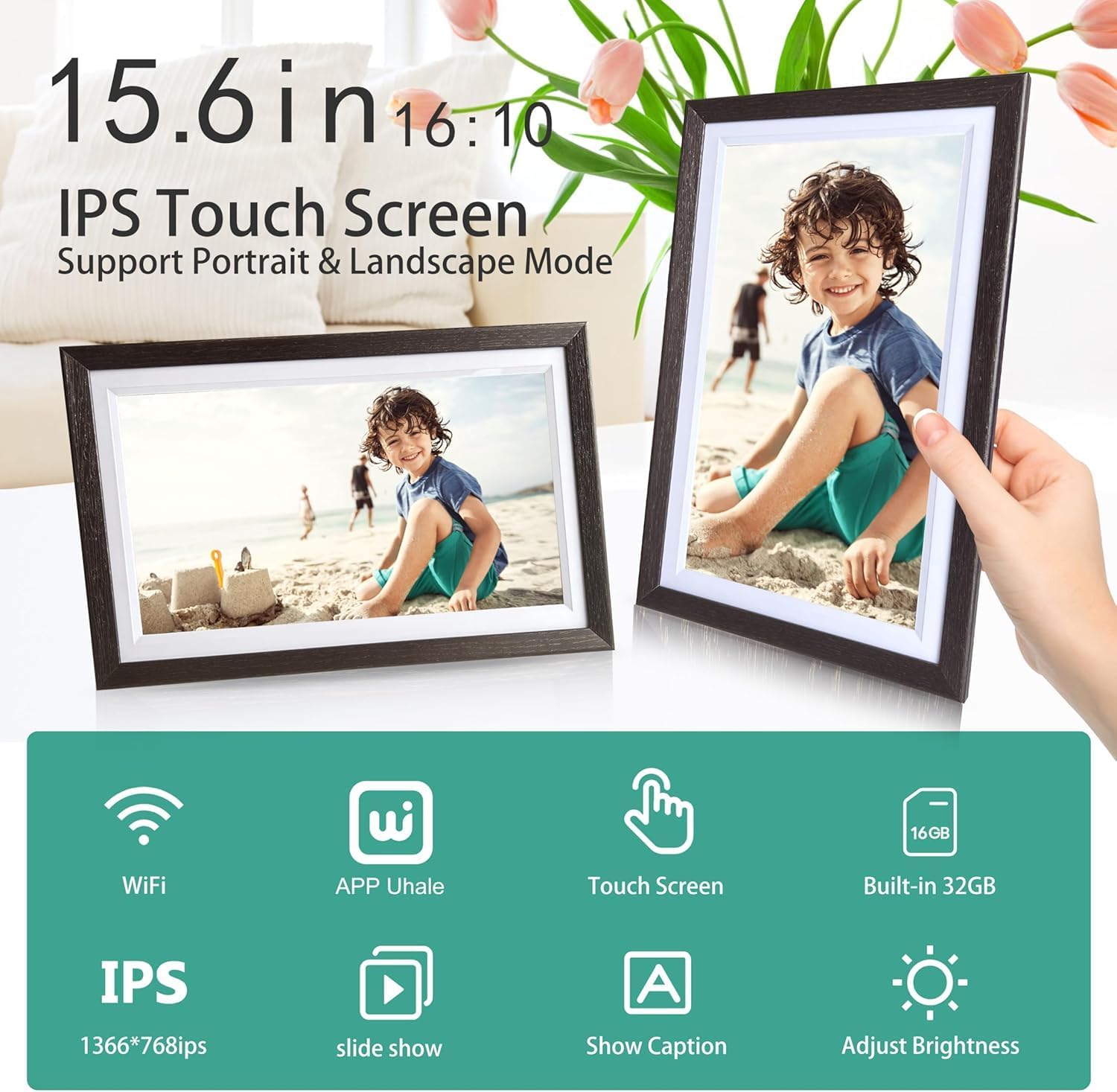 Tibuta Cornice Digitale WLAN 15,6" IPS Touch Screen - immagine 2