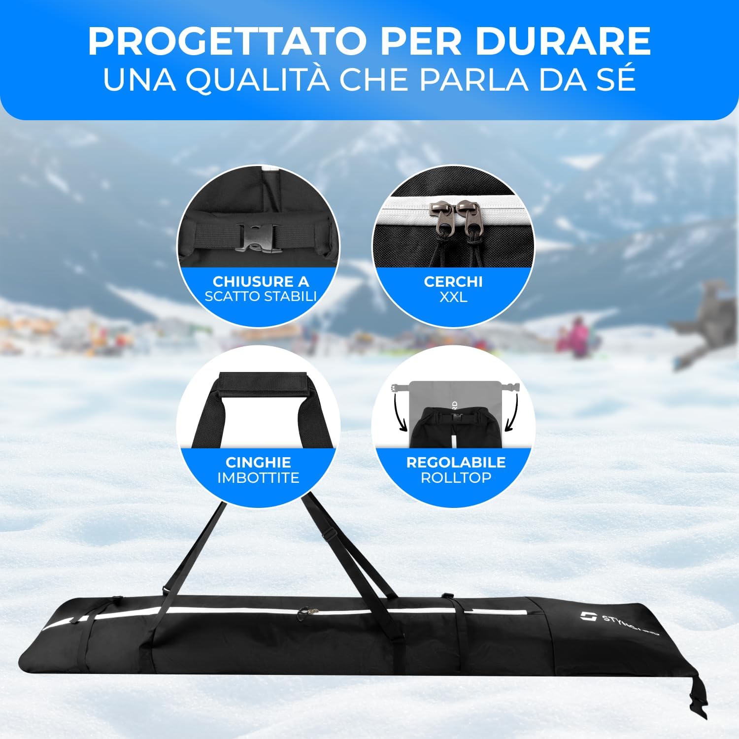 Styngard Sacca Porta Sci con Chiusura a Rotolo - immagine 3