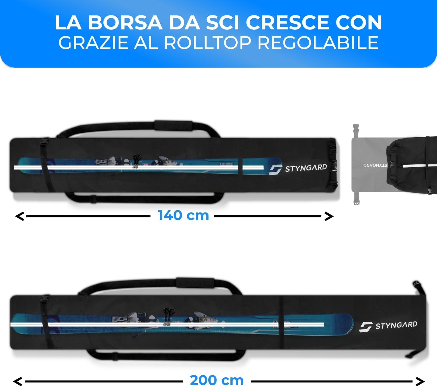 Styngard Sacca Porta Sci con Chiusura a Rotolo - immagine 4