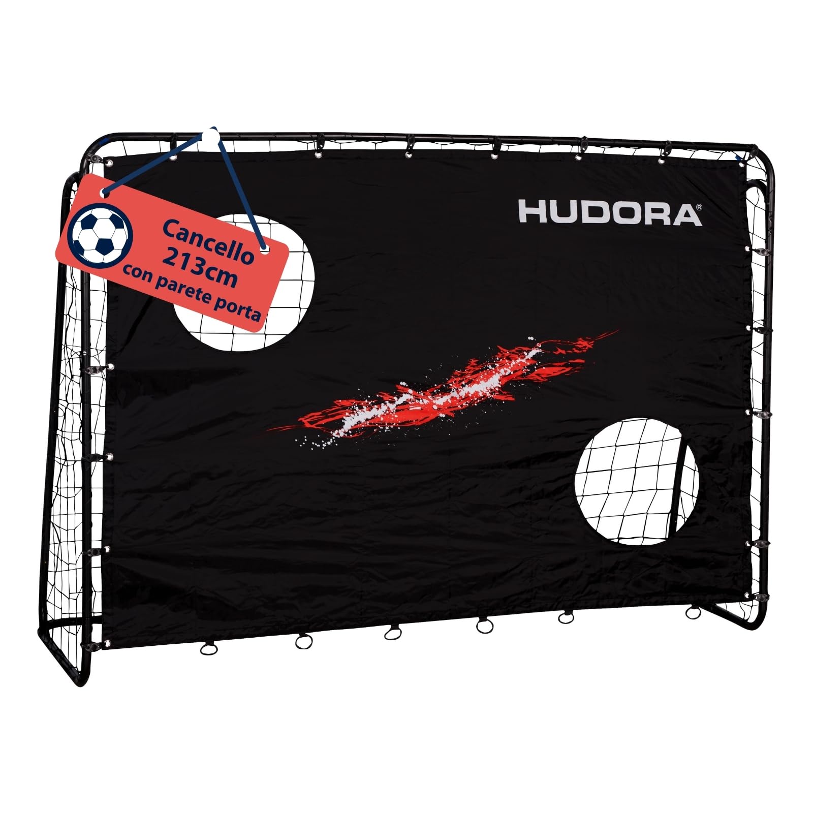 Hudora Porta da Calcio Trainer con Parete Goal