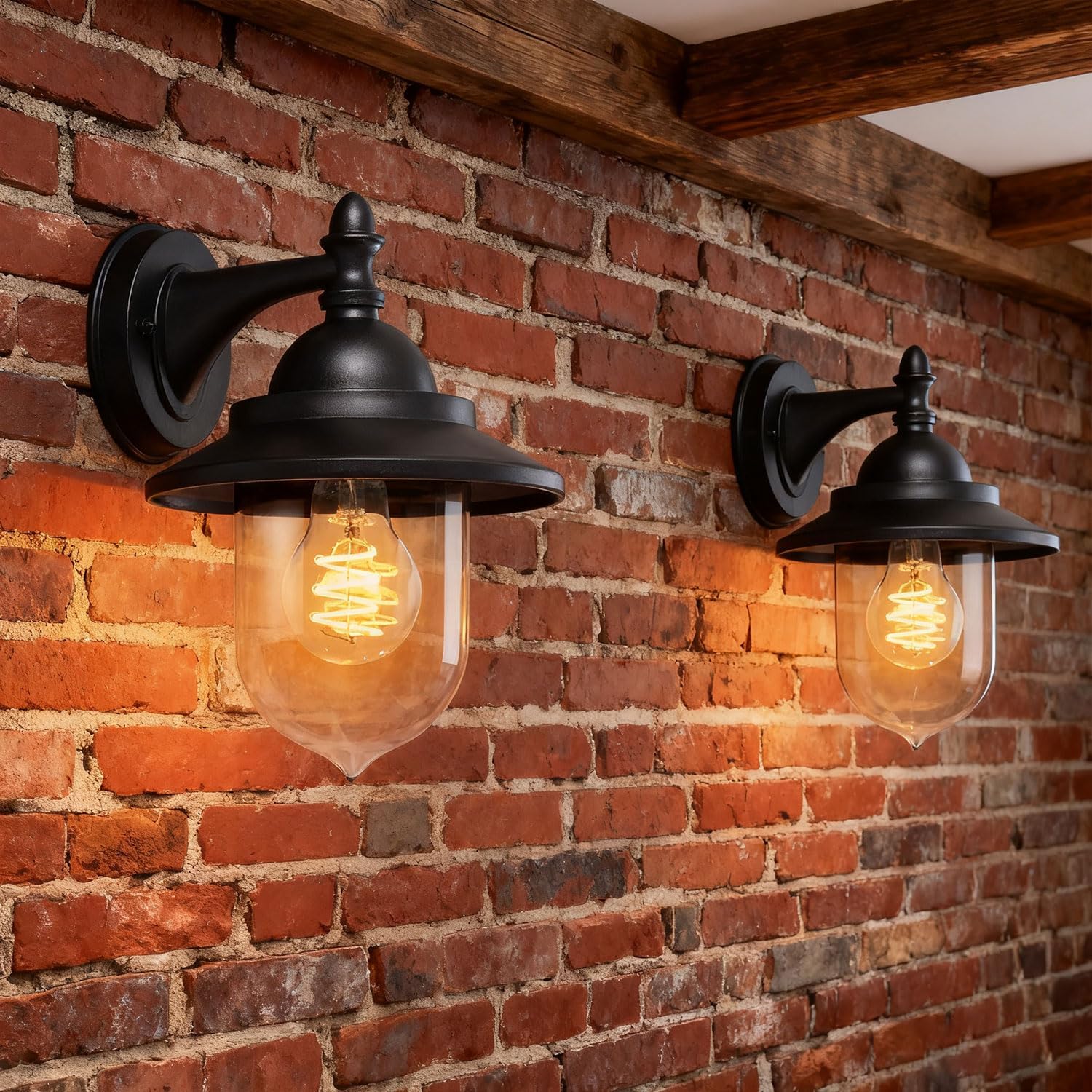 Ebion 2 Applique da Esterno E27 Vintage IP44 Nero - immagine 5