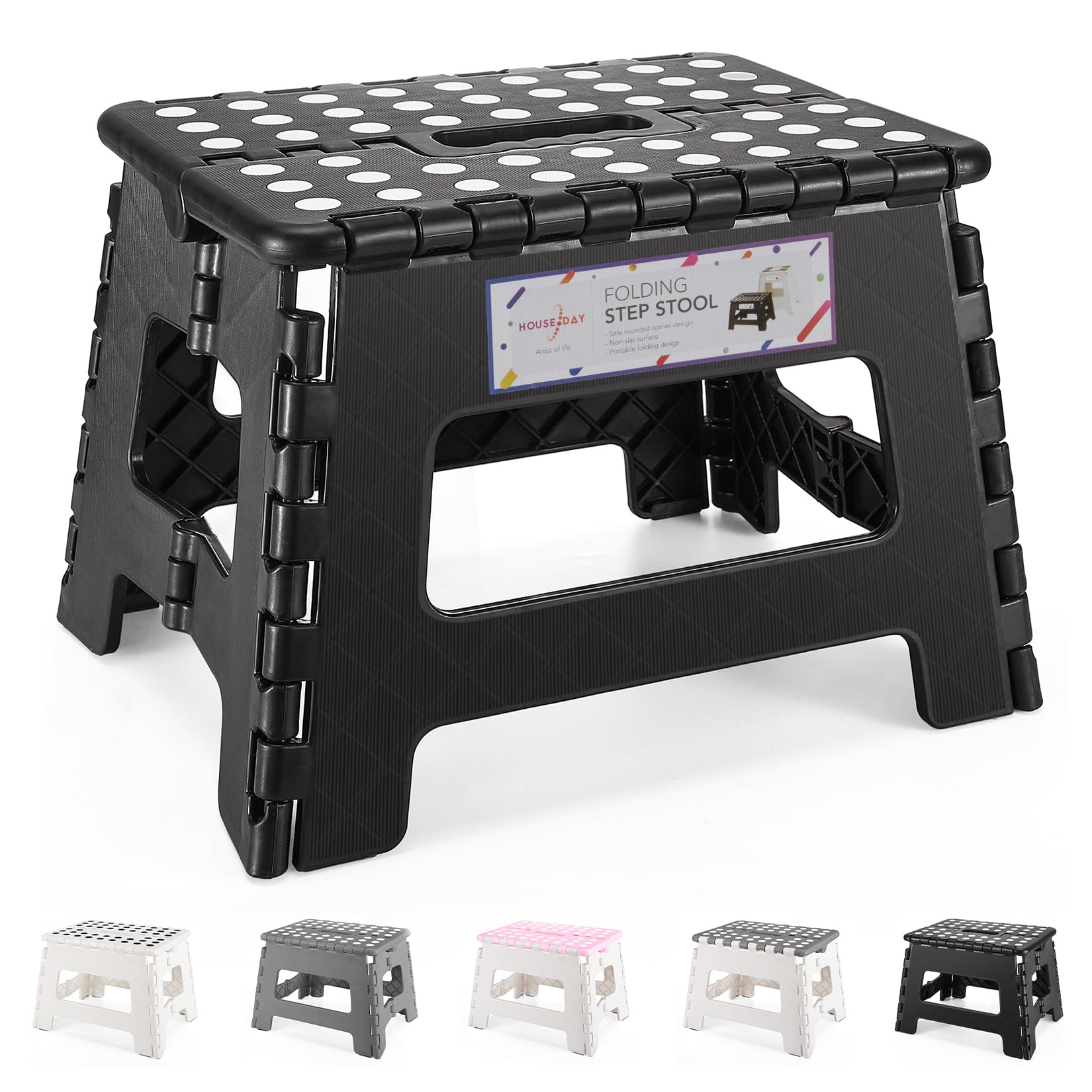 House Day Sgabello Pieghevole 22CM Nero