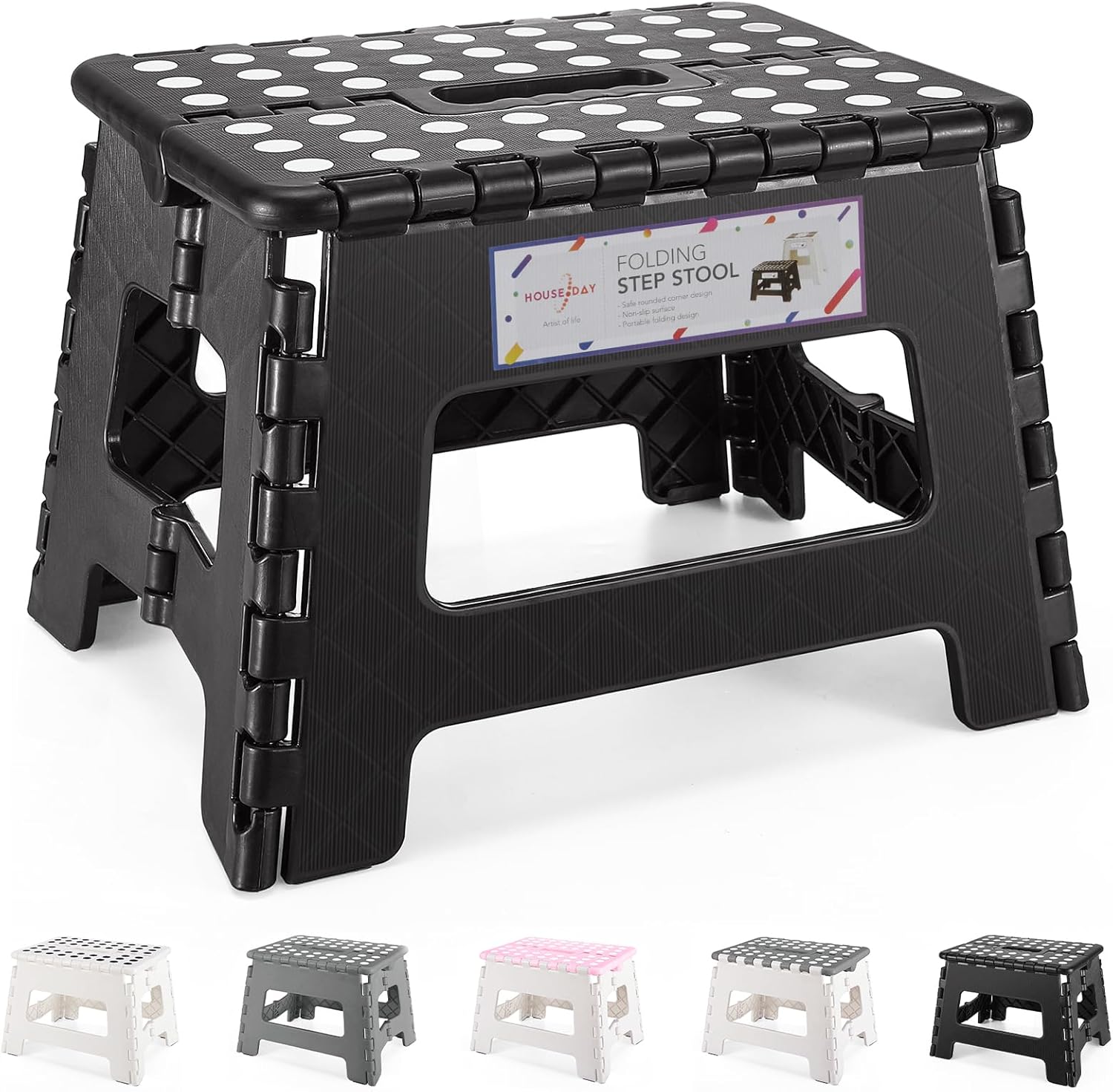 House Day Sgabello Pieghevole 22CM Nero - immagine 1