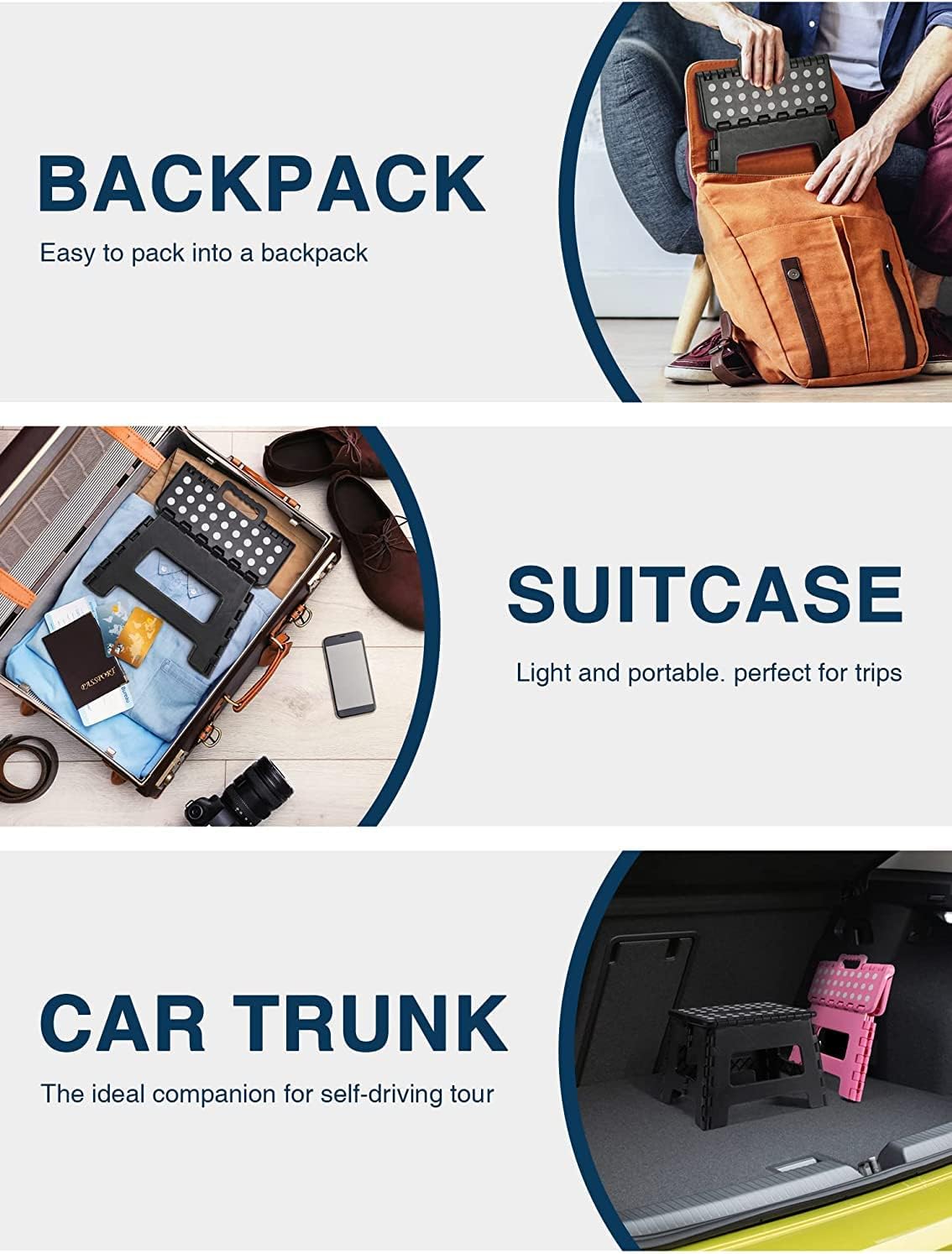 House Day Sgabello Pieghevole 22CM Nero - immagine 3