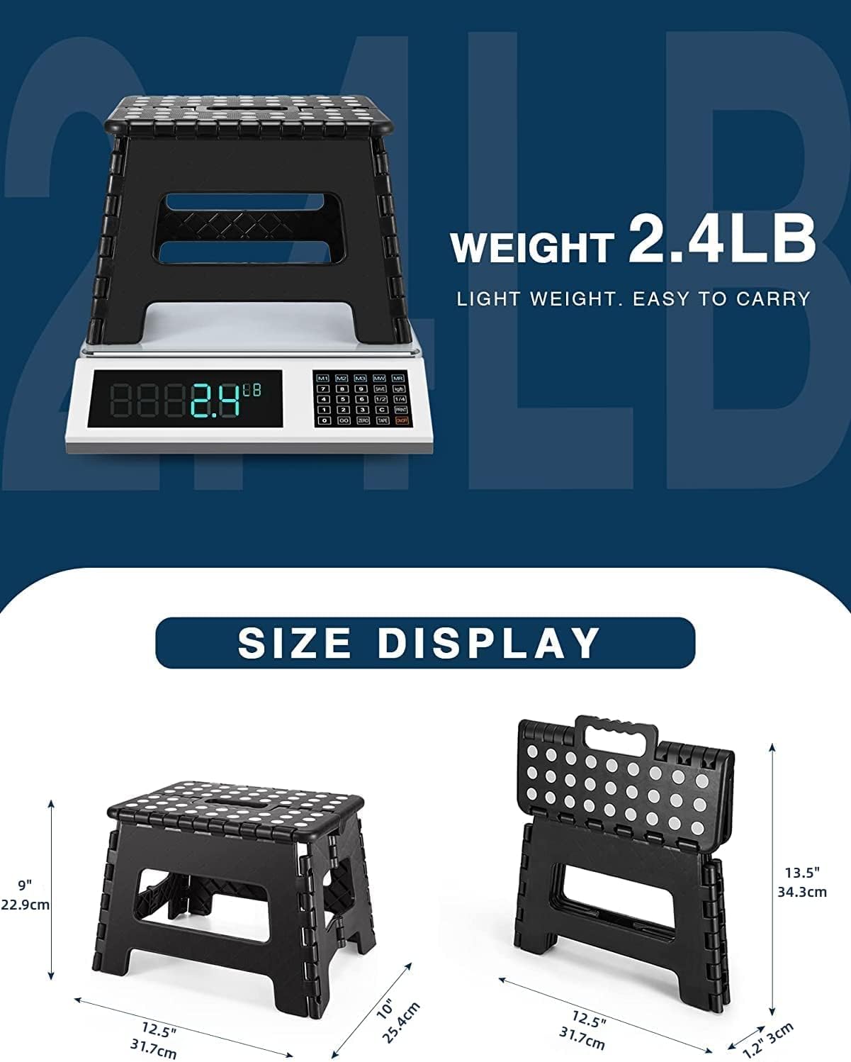 House Day Sgabello Pieghevole 22CM Nero - immagine 4