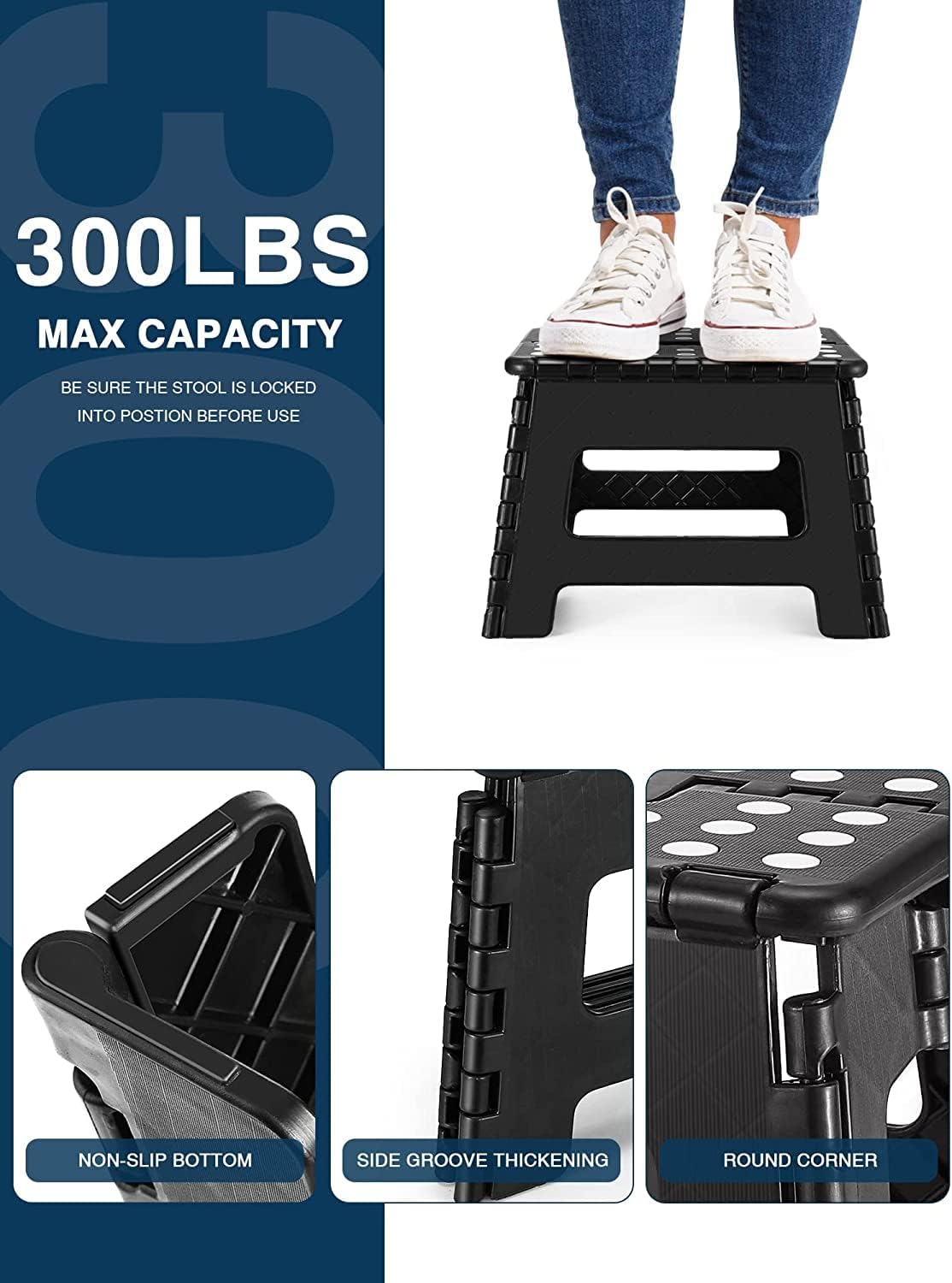 House Day Sgabello Pieghevole 22CM Nero - immagine 5