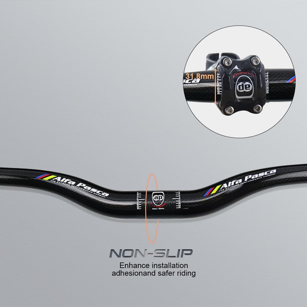 Alfa Pasca Manubrio MTB Carbonio 31.8 Riser 740mm - immagine 3