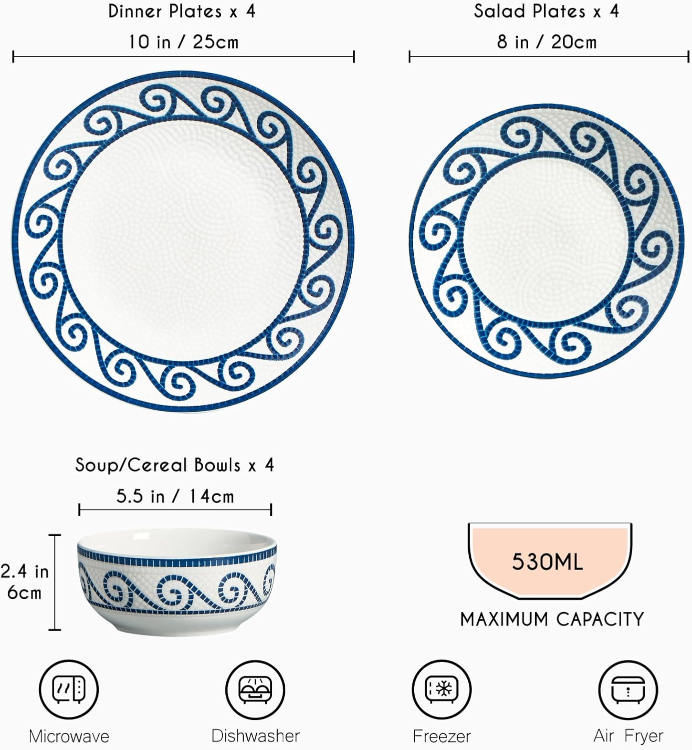 Set di Stoviglie 12 Pezzi per 4 Persone - immagine 2