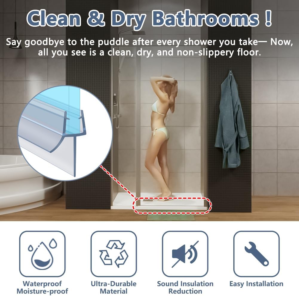 Flintronic Guarnizione Doccia Sottoporta 40cm (2 Pezzi) - immagine 6