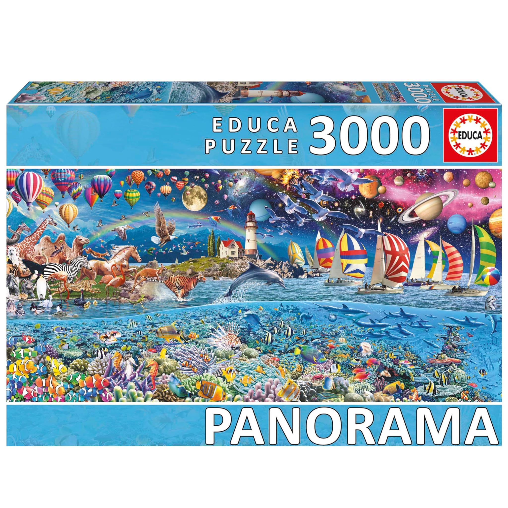Educa - Puzzle per adulti da 3000 pezzi in formato panoramico | Panorama della vita. Include il servizio ricambi smarriti. Dimensioni: 144 x 68 cm. Dai 14 anni (20265)