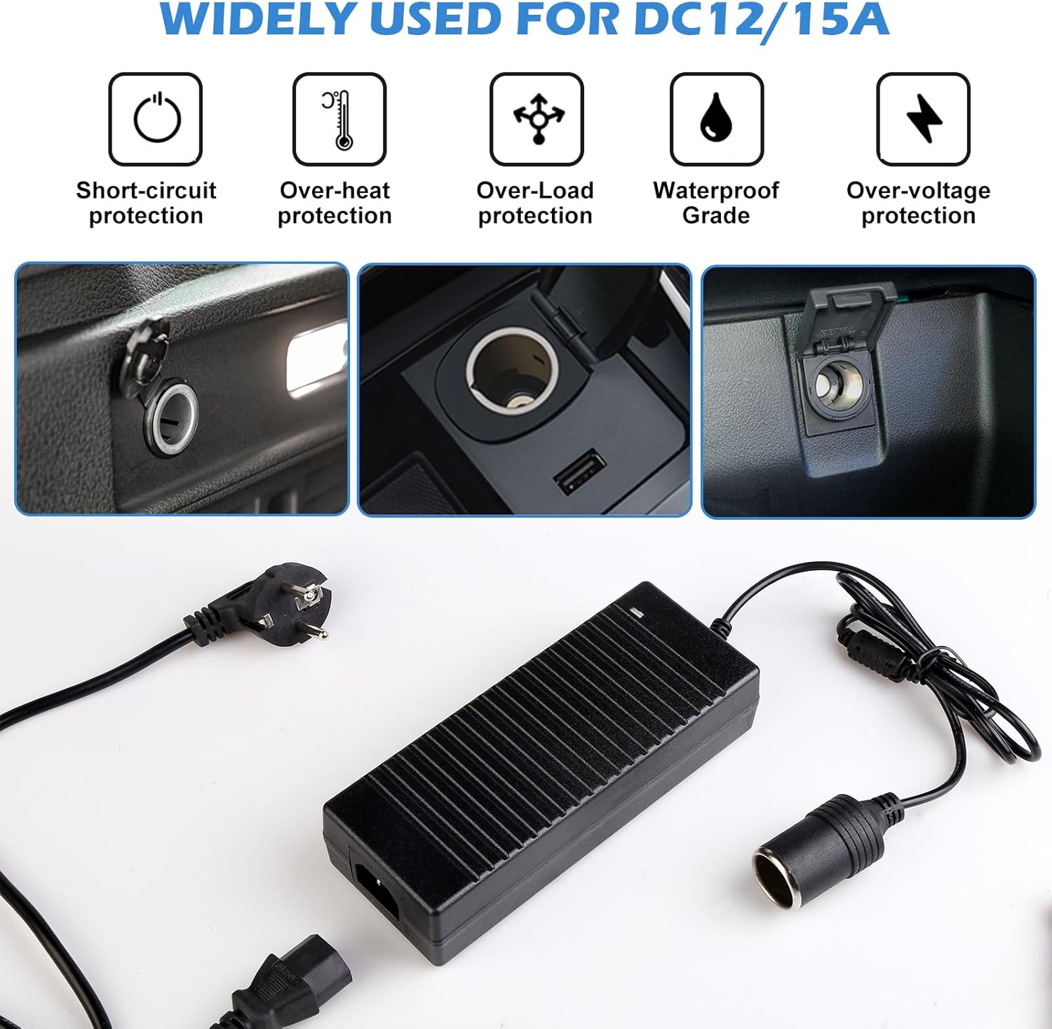 Vegena Adattatore Alimentazione Auto 220V a 12V 15A - immagine 3