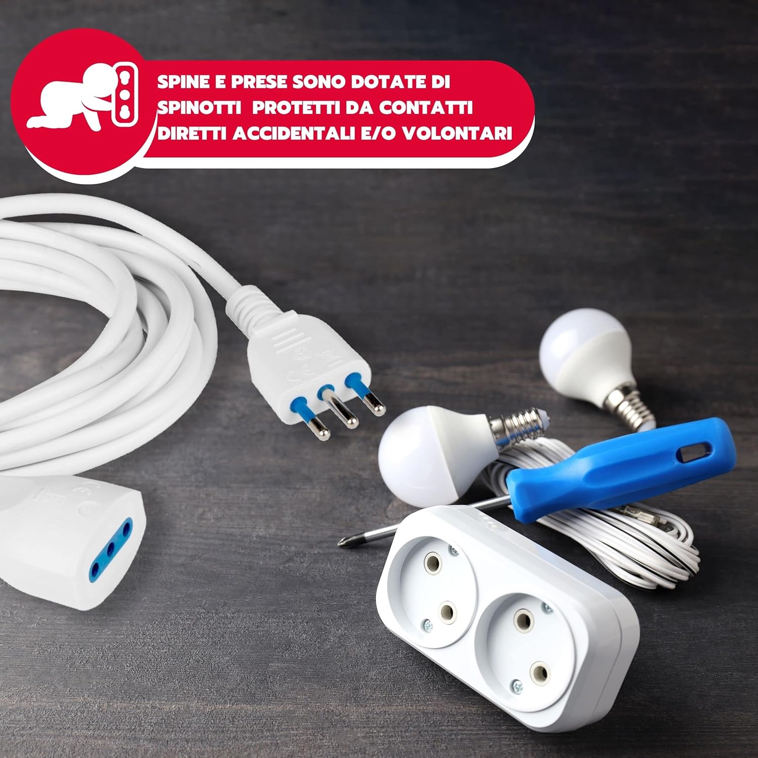 POLYPOOL Prolunga Elettrica 3 Metri, Bianca - immagine 5