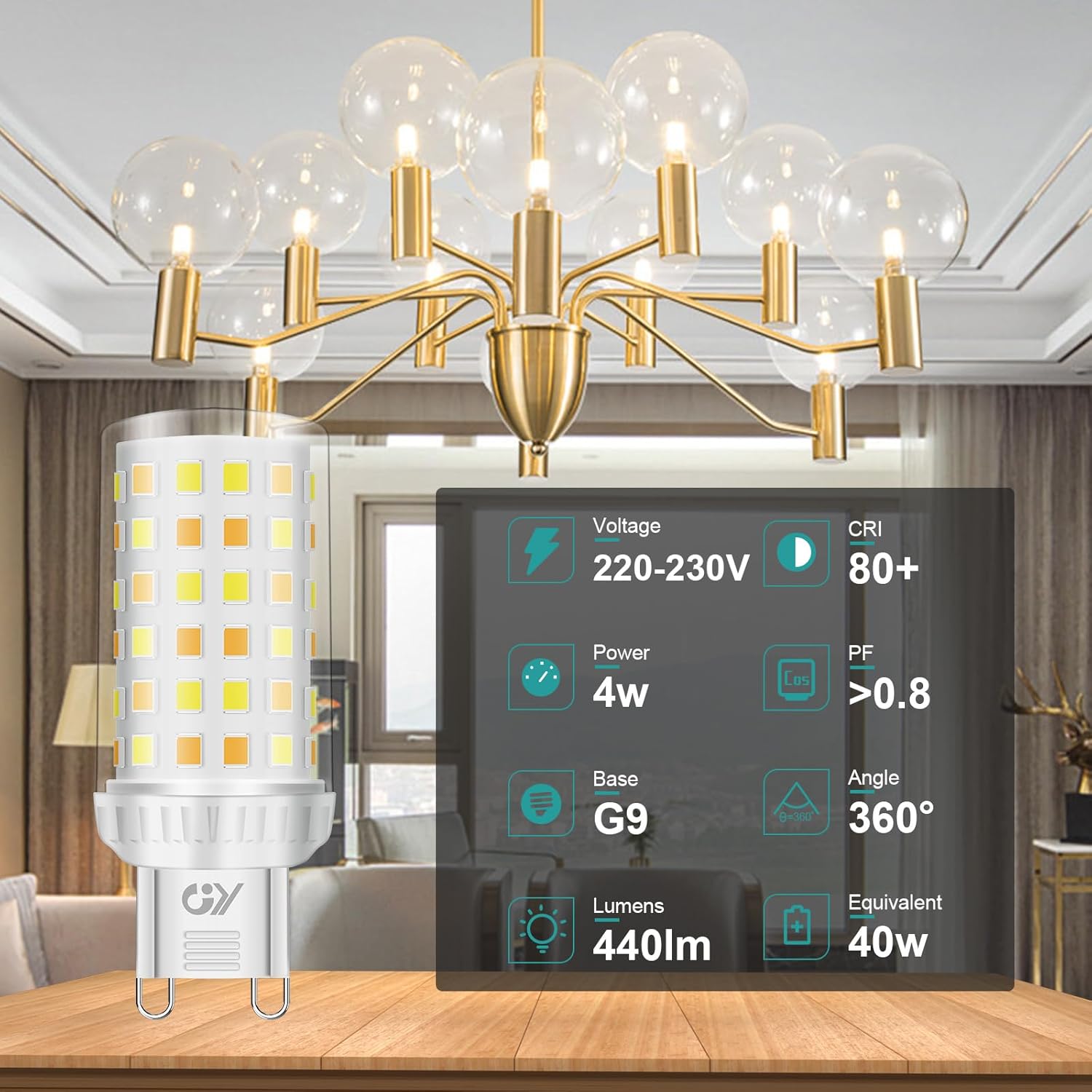 GY Lampadine Alexa G9 LED, 4W 440LM Bianco Calda Dimmerabile 2700K - 6500K Lampadine G9, Equivalente 40W Alogena, Piccolo Risparmio Energetico LED G9, Compatibile con Alexa e Google Home, 10 Pezzi - immagine 2