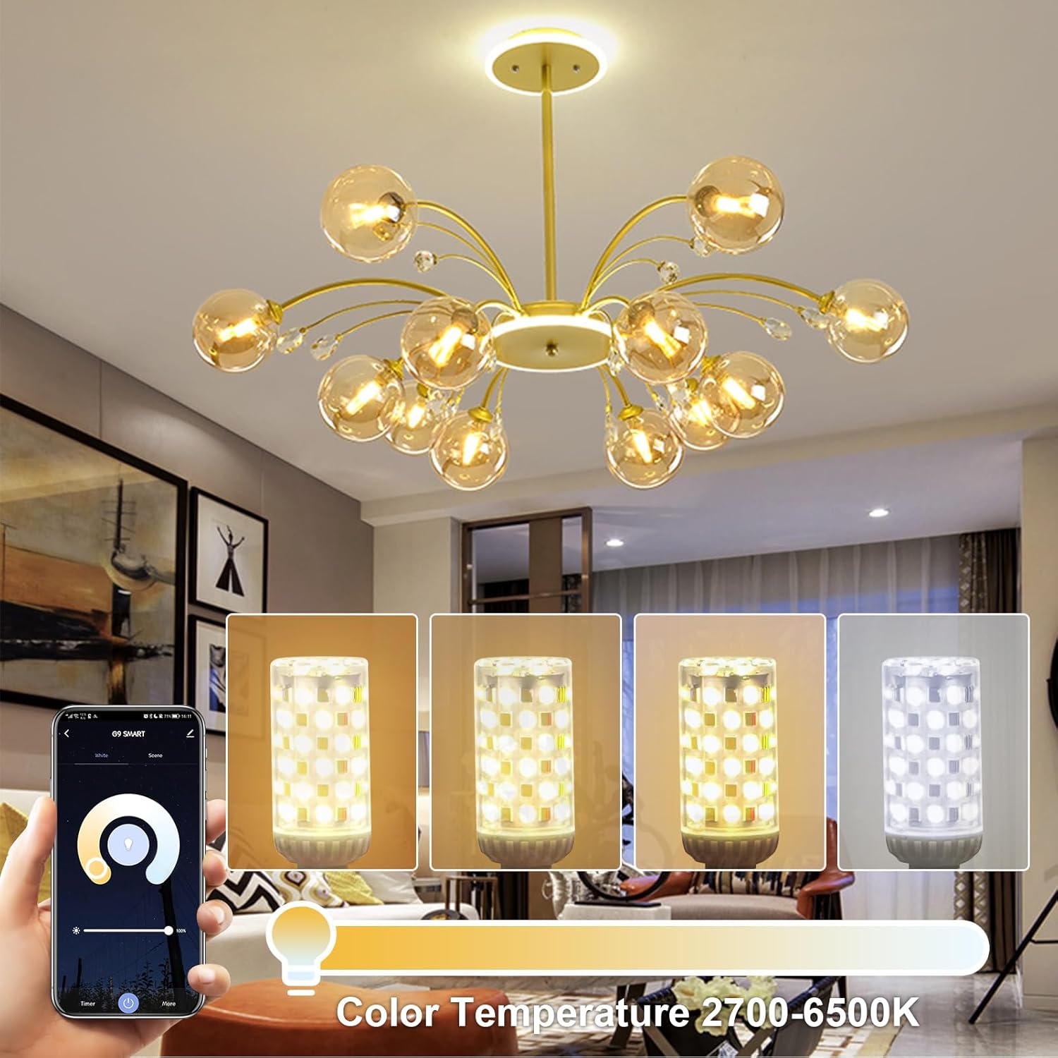 GY Lampadine Alexa G9 LED, 4W 440LM Bianco Calda Dimmerabile 2700K - 6500K Lampadine G9, Equivalente 40W Alogena, Piccolo Risparmio Energetico LED G9, Compatibile con Alexa e Google Home, 10 Pezzi - immagine 3